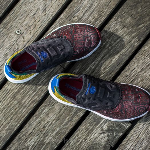 Reebok Furylite Slip On African Pack Black White Merlot Green