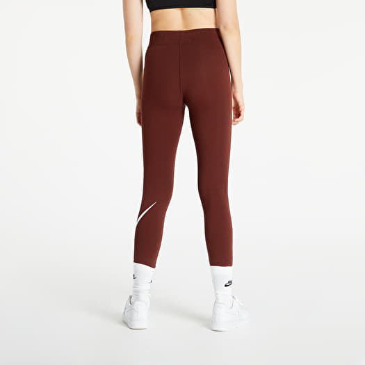 red nike swoosh leggings