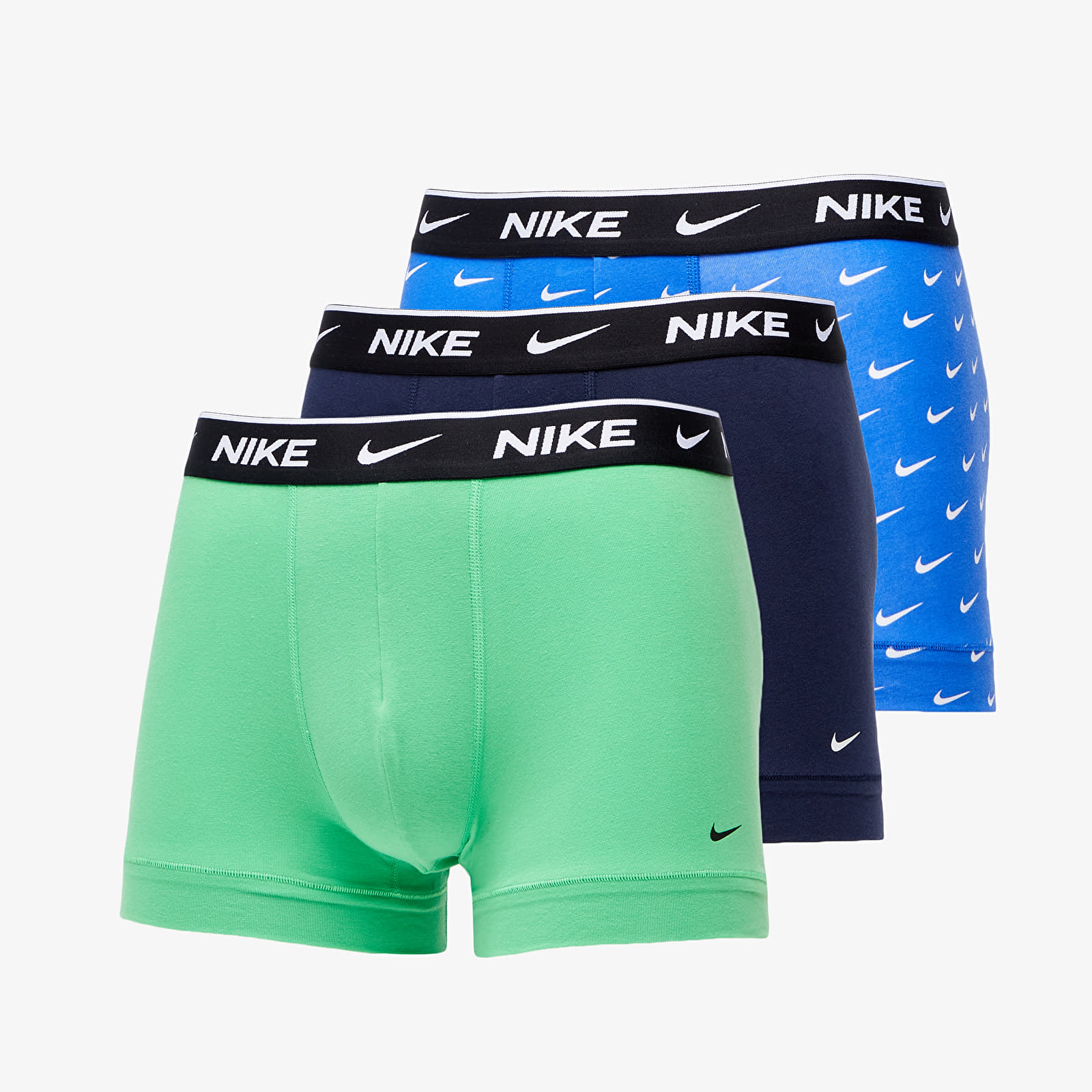 Bokserice Nike Everyday Cotton Stretch 3 Pack Trunk Game Royal/ Obsidian/ Green