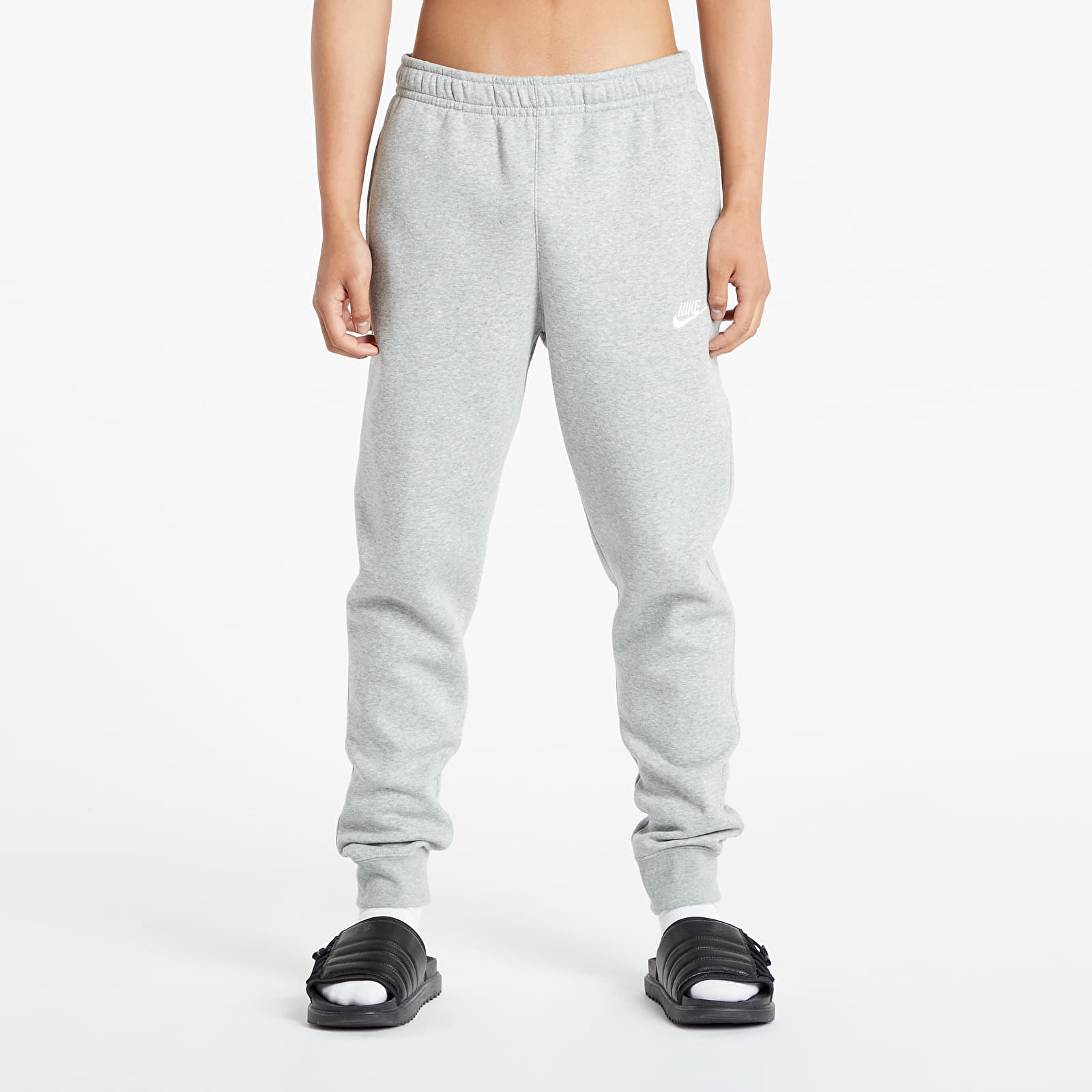 Džínsy a nohavice Nike Sportswear Club Joggers BB DK Grey Heather/ Matte Silver/ White