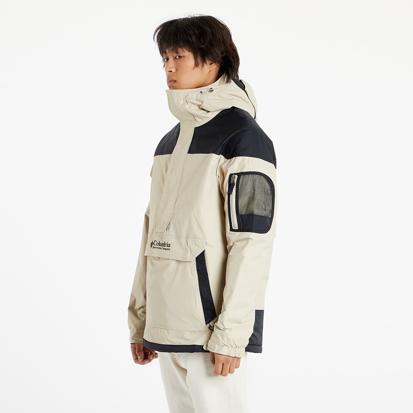 Beige pullover jacket deals