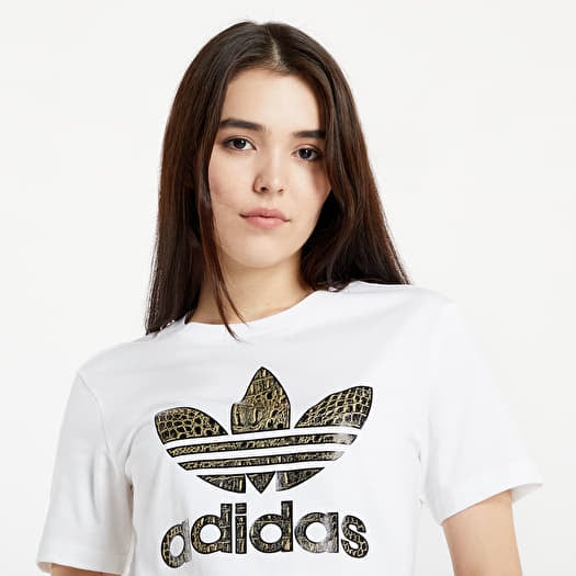 White and gold adidas t shirt sale