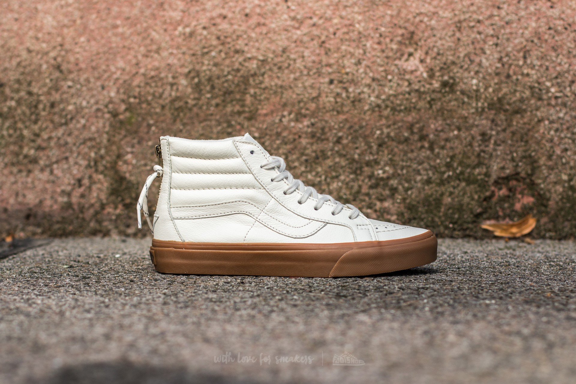White high top vans gum sole discount