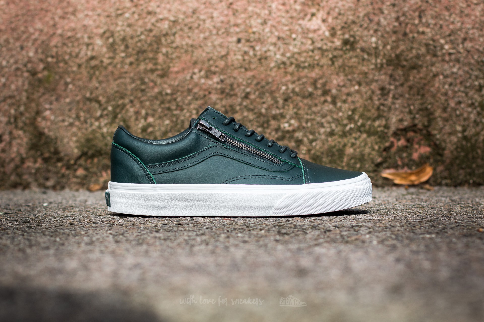 Vans old online skool leather green