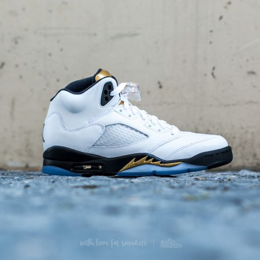 Men's shoes Air Jordan 5 Retro White/ Black-Metallic Gold