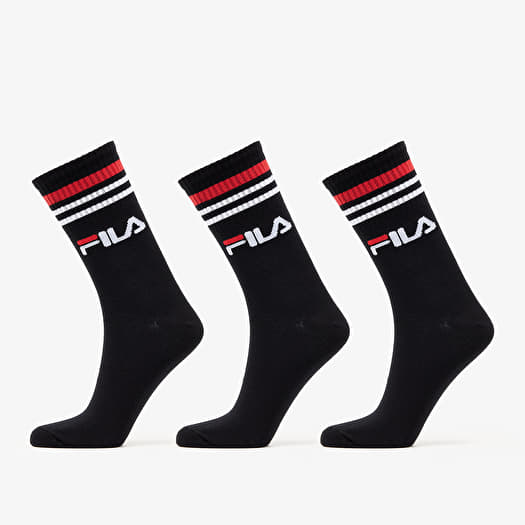 Socks FILA Socks Lifestyle Plain 3 Pack Black Footshop