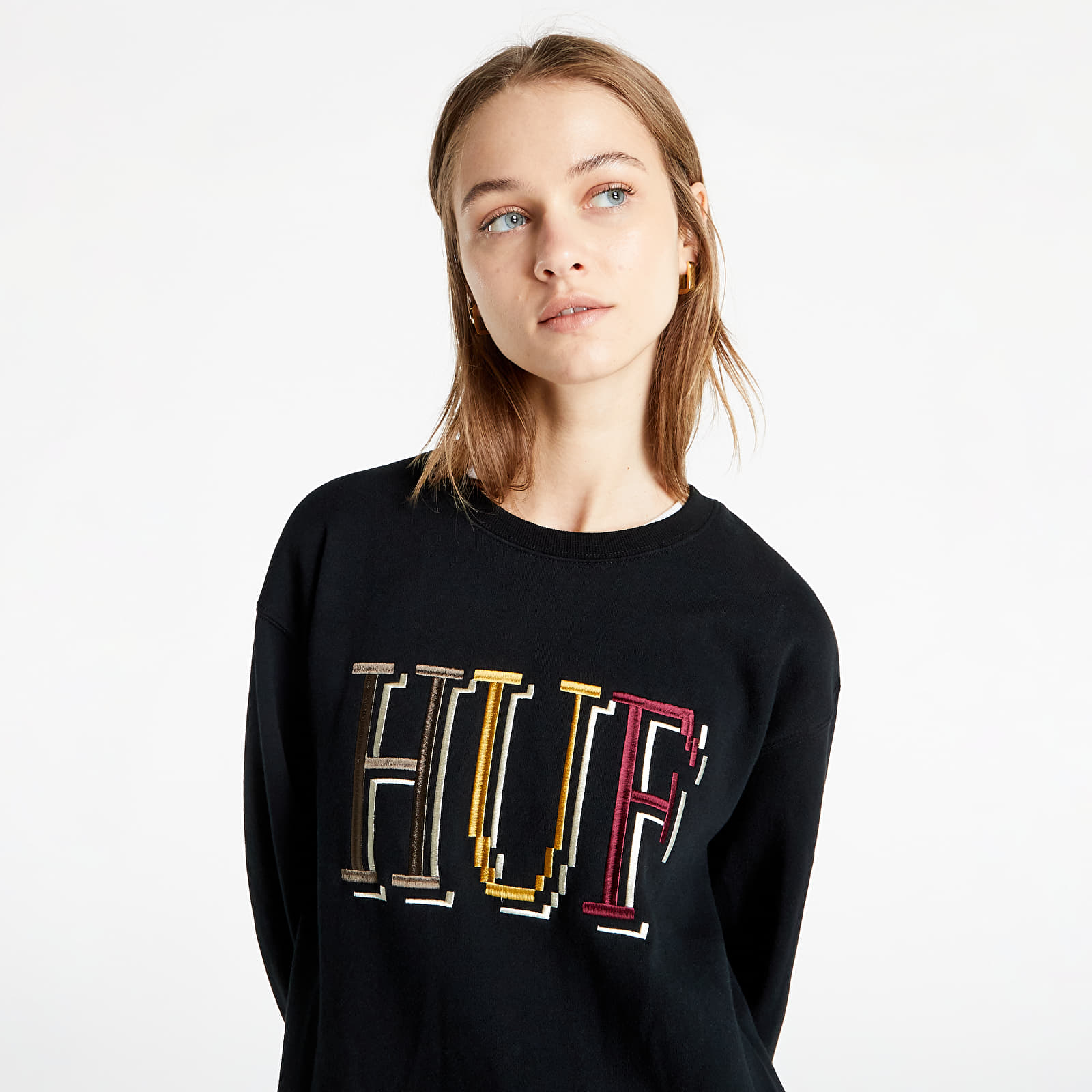 Hoodies and sweatshirts HUF 8-Bit Crew Black