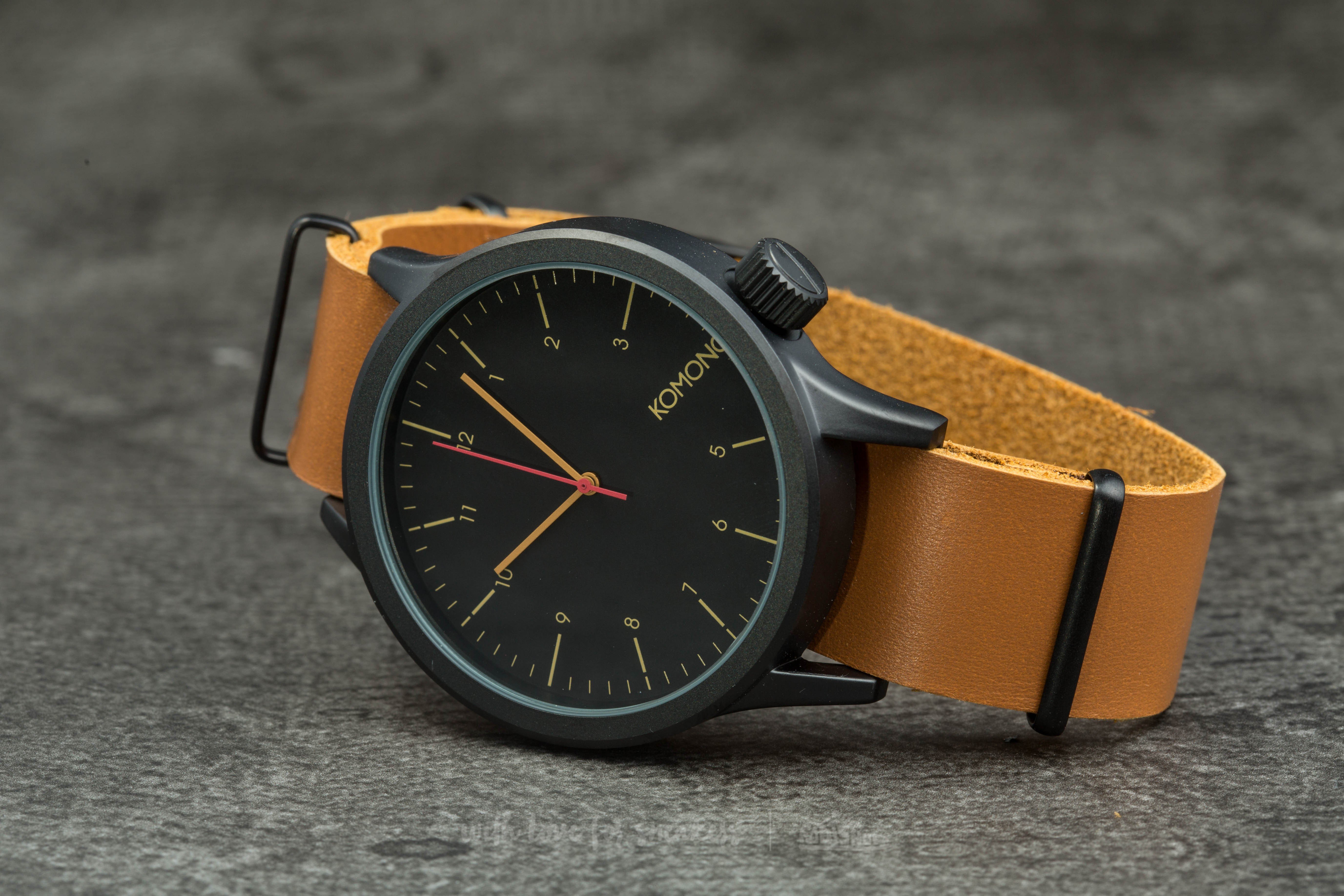 Watches Komono Magnus Black Cognac Footshop