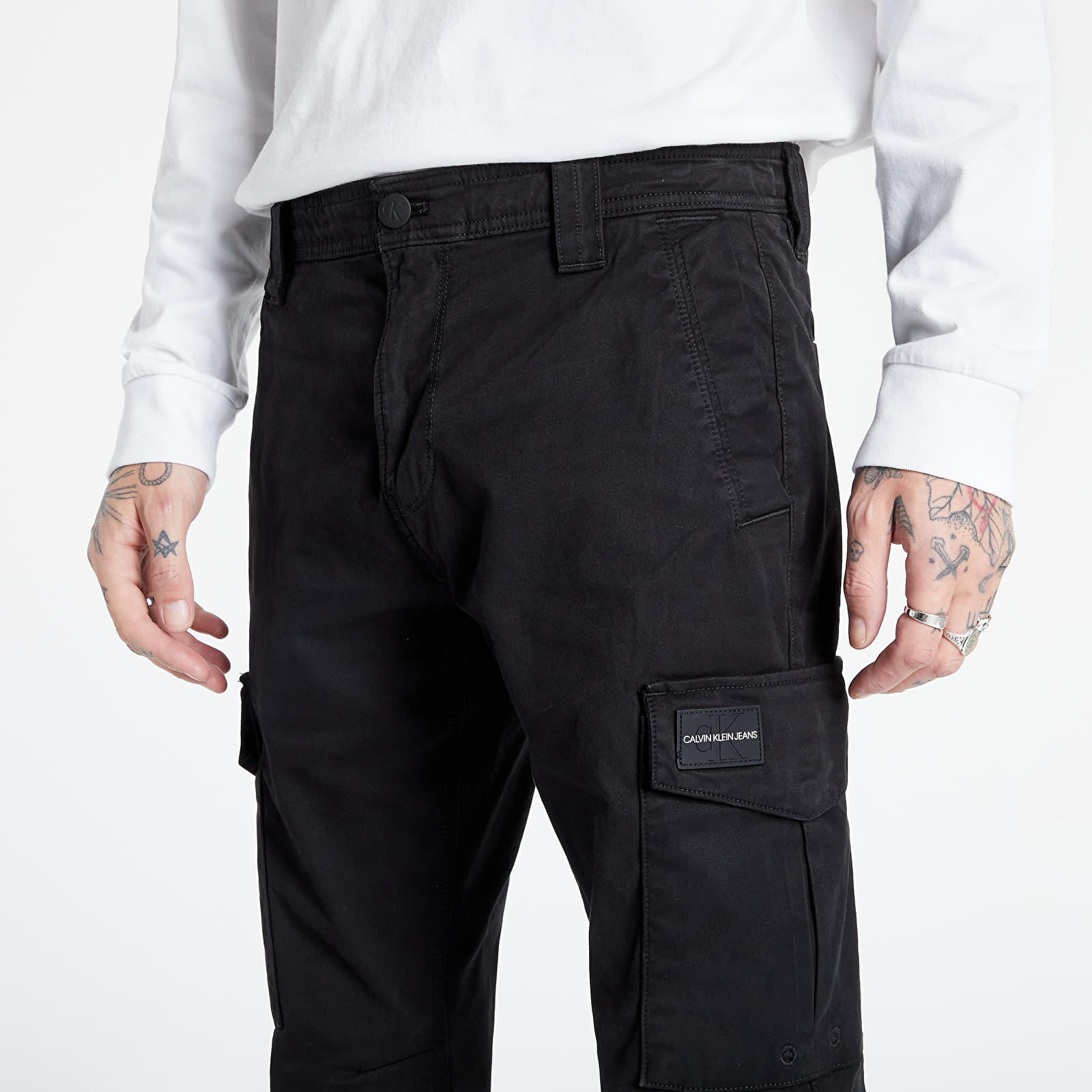 Spodnie Calvin Klein Jeans Skinny Washed Cargo Pants Ck Black