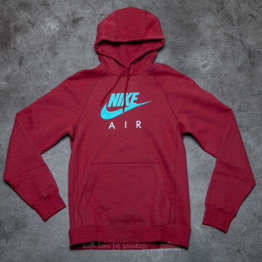 Nike Sportswear Air Fleece Pullover Hoodie Burgundy Footshop