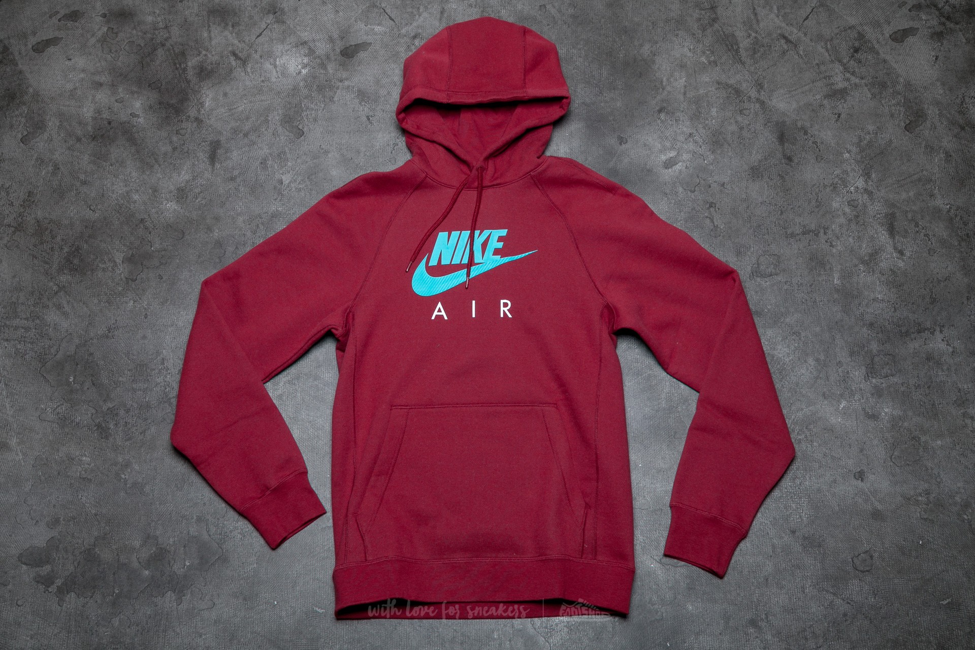 Sweatshirts Nike Sportswear Air Fleece Pullover Hoodie Burgundy Footshop