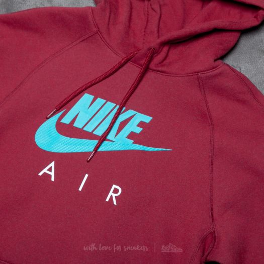 Nike Sportswear Air Fleece Pullover Hoodie Burgundy Footshop
