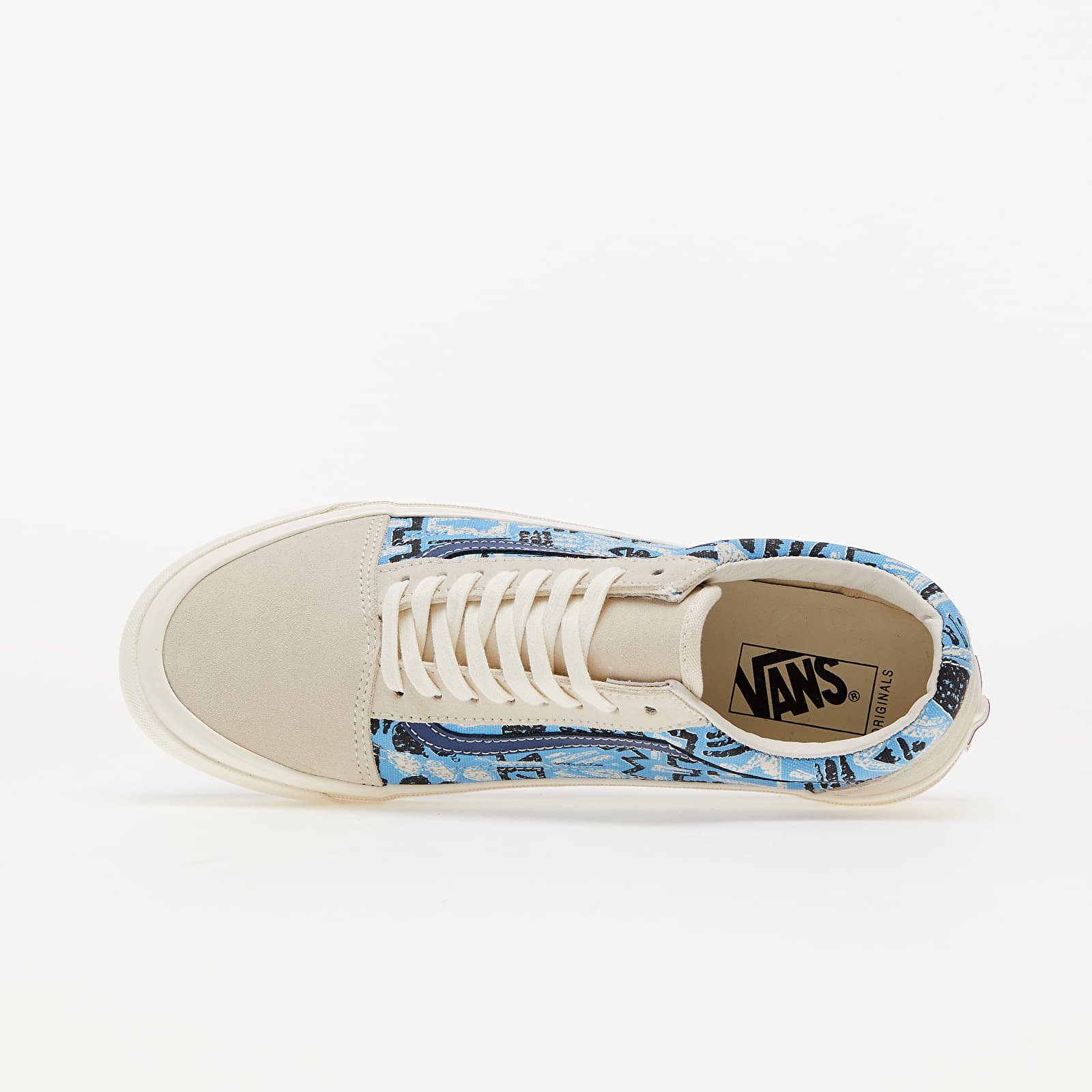 Moški čevlji Vans Vault OG Old Skool LX (SUEDE/CANVAS) Cream White/ Light Blue