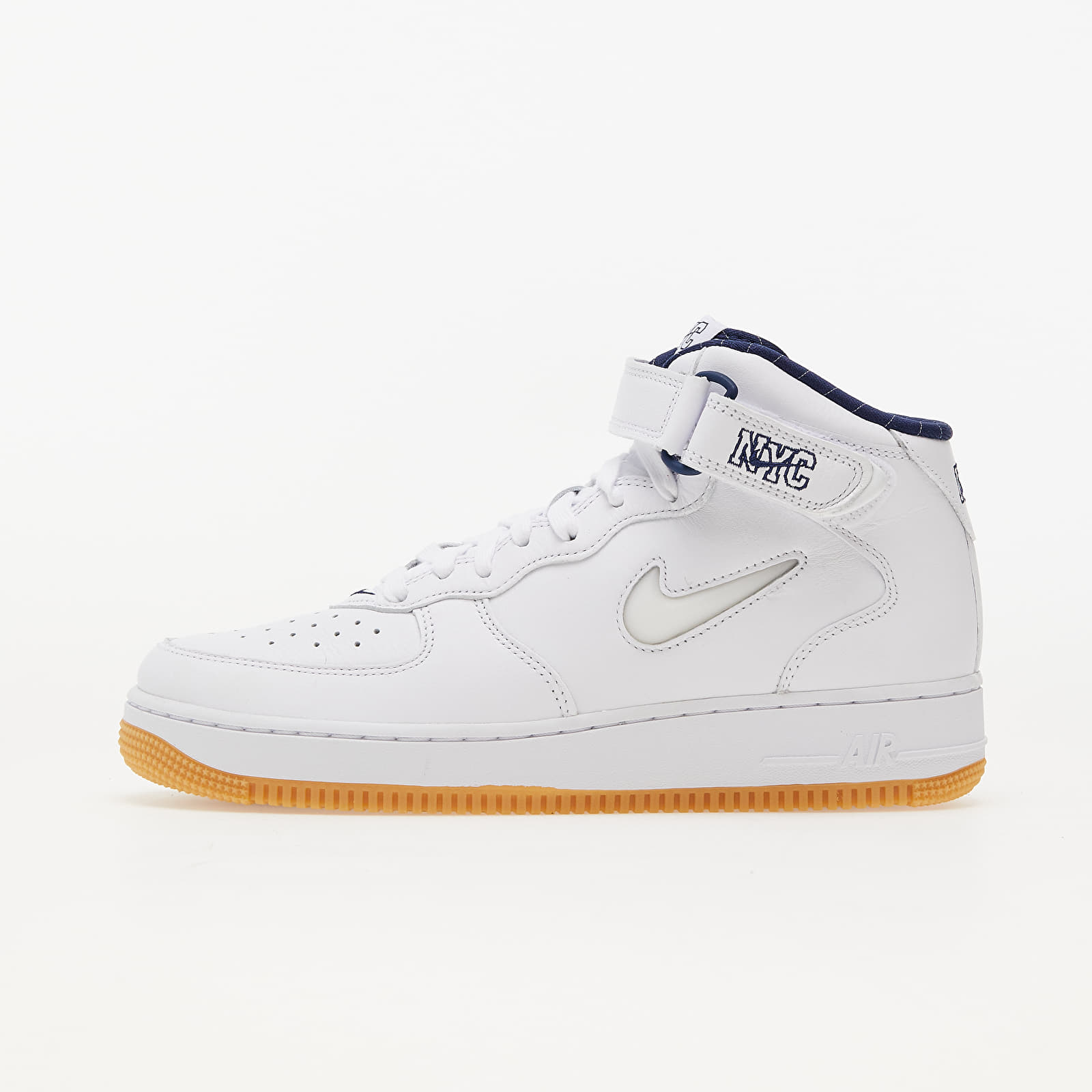 Chaussures et baskets homme Nike Air Force 1 Mid '07 QS White/ White-Midnight Navy-Gum Yellow