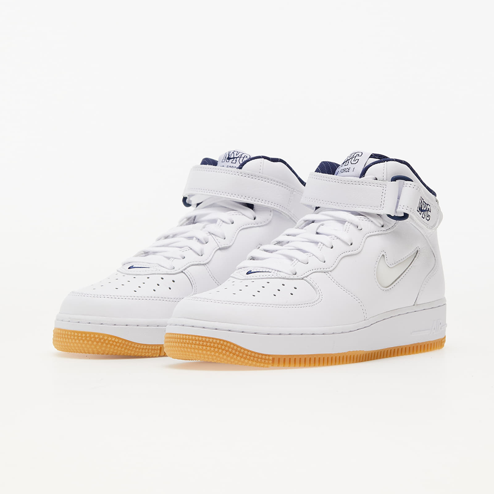 Men's shoes Nike Air Force 1 Mid '07 QS White/ White-Midnight Navy-Gum Yellow