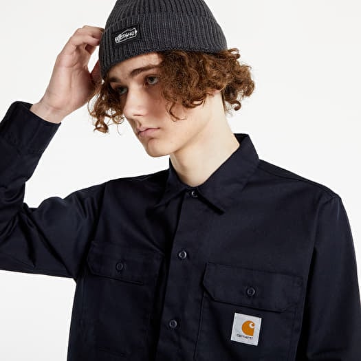 カーハートワークシャツ　MASTER SHIRT - Dark Navy Carhartt WIP Master Shirt - Dark Navy - Clothing from Fat