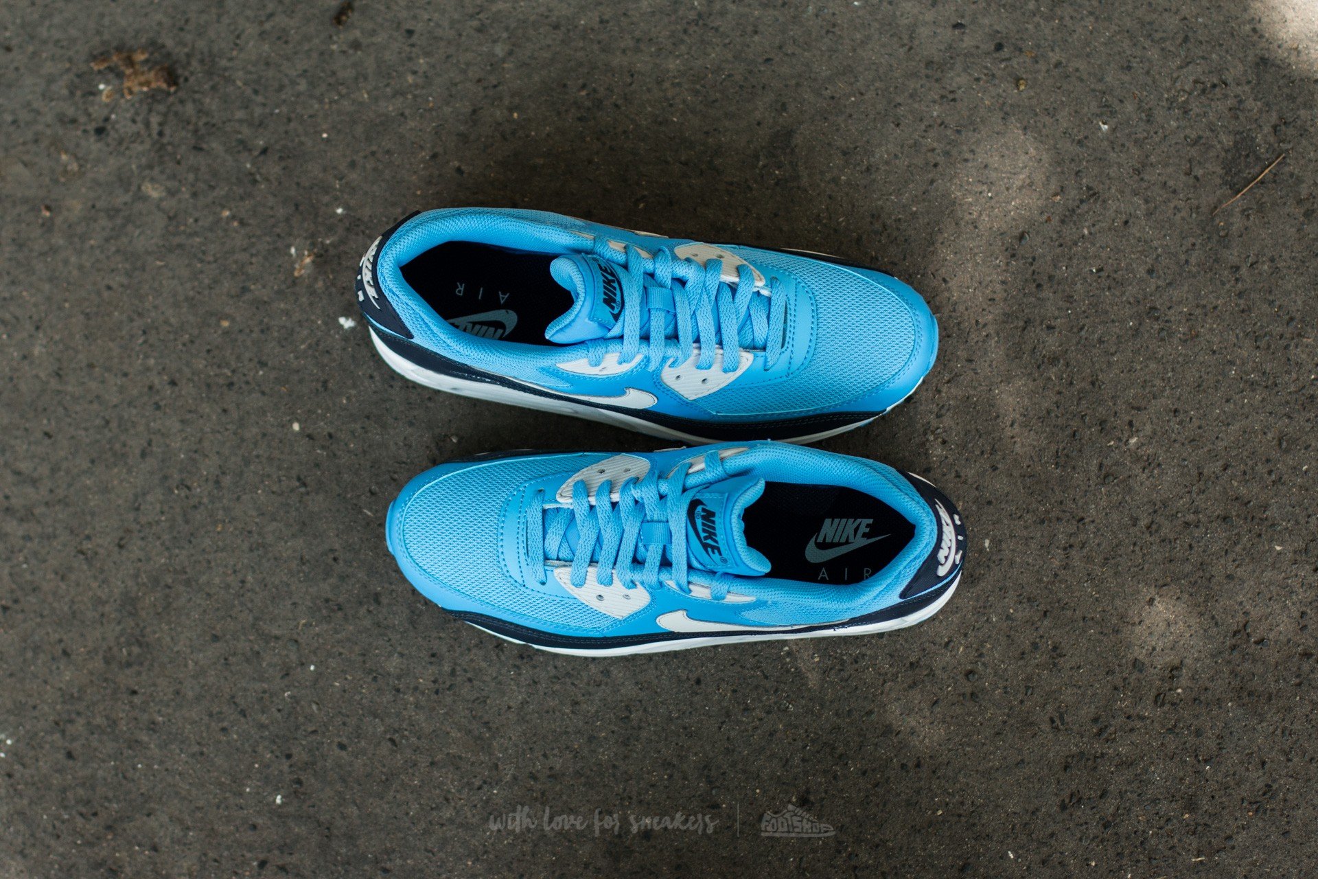 Herren Sneaker und Schuhe Nike Air Max 90 Essential University Blue/ Pure Platinum-Obsidian-White