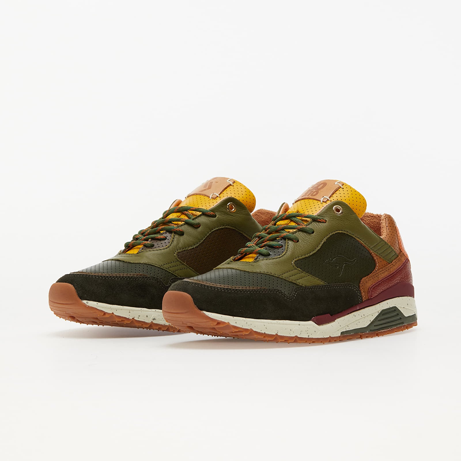 Men's shoes KangaROOS united "Cherry Maple" (Kish Kash X Sneakerqueen) Forest Green/ Saddle Brown