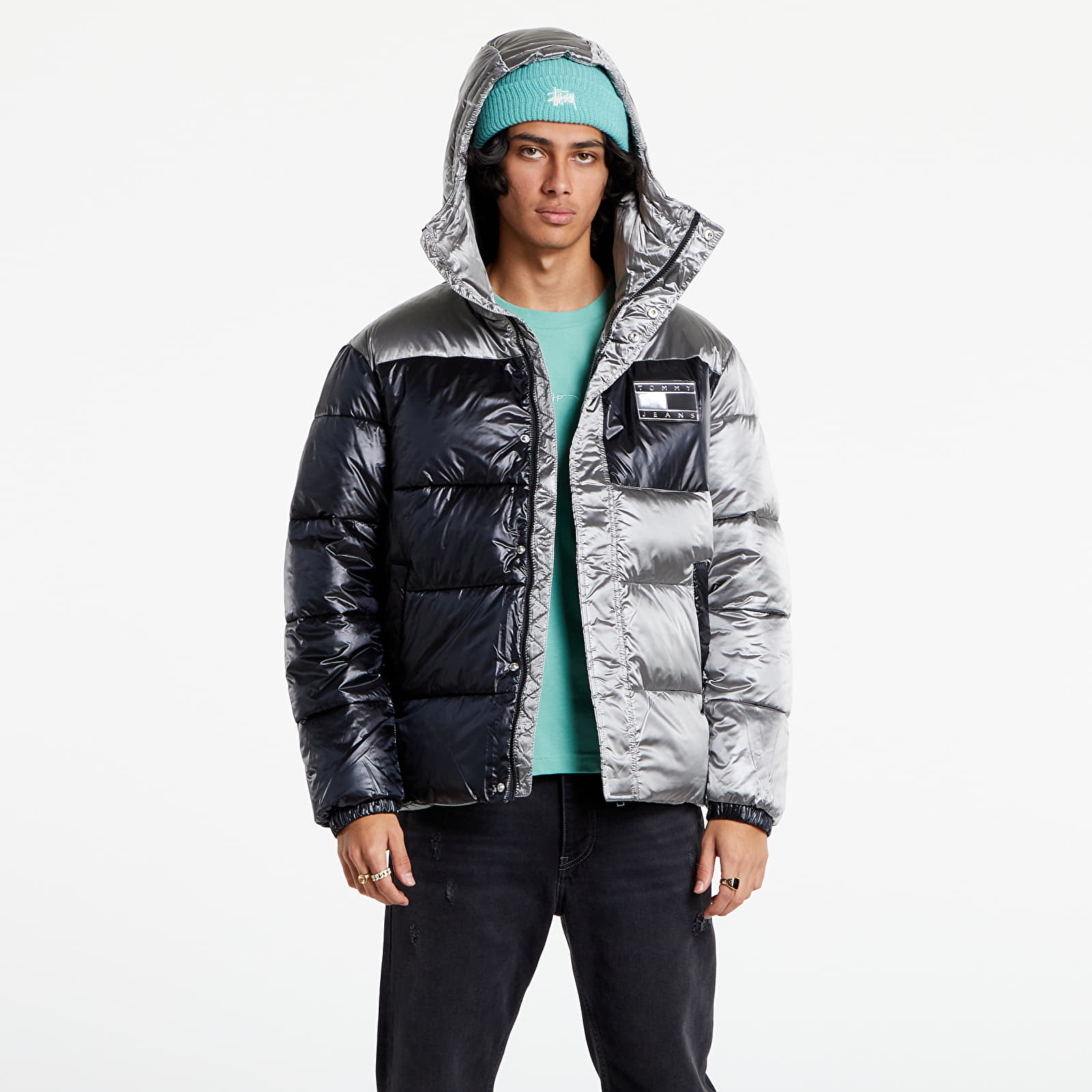 Giacche Tommy Jeans Abo Colorblock Puffa Silver