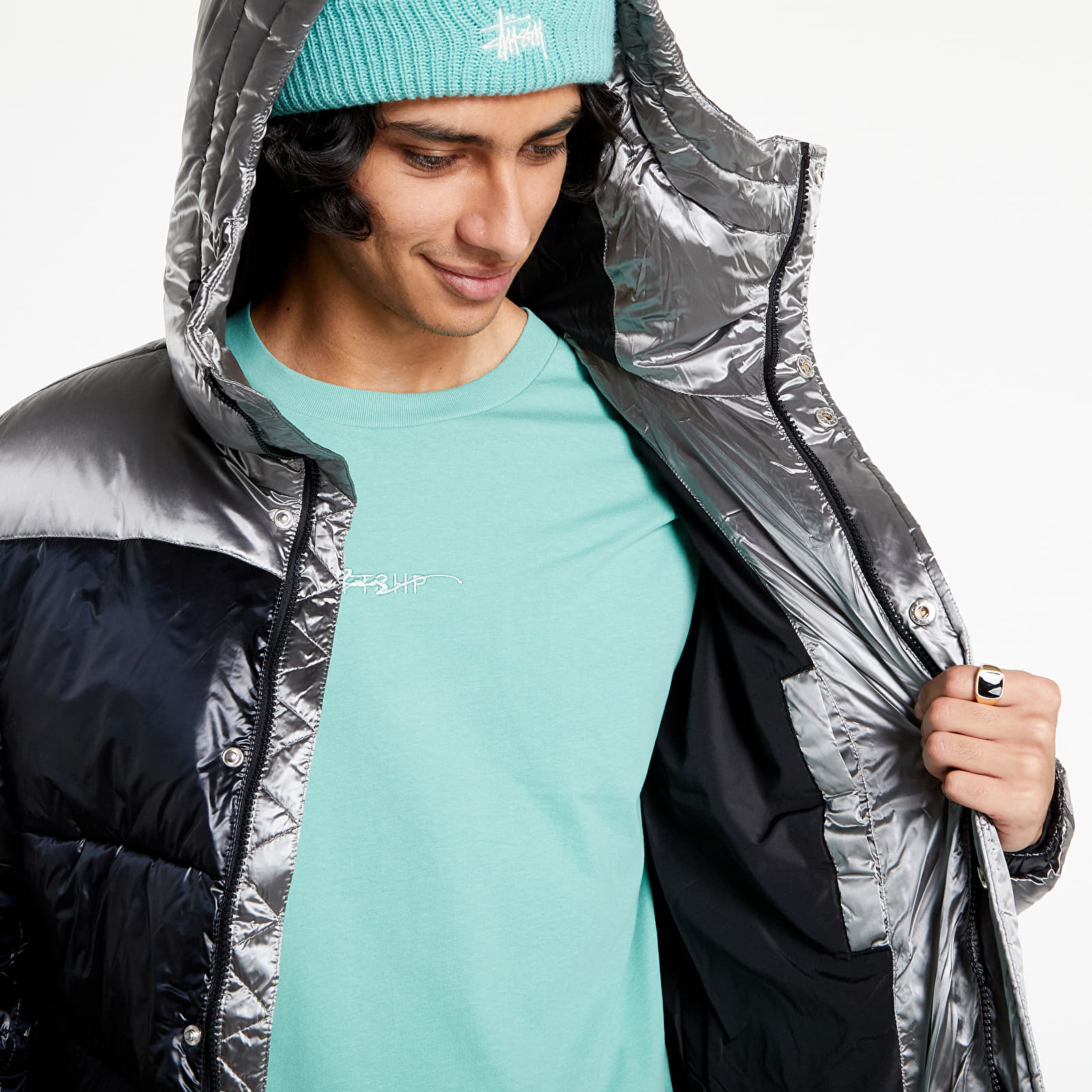 Giacche Tommy Jeans Abo Colorblock Puffa Silver
