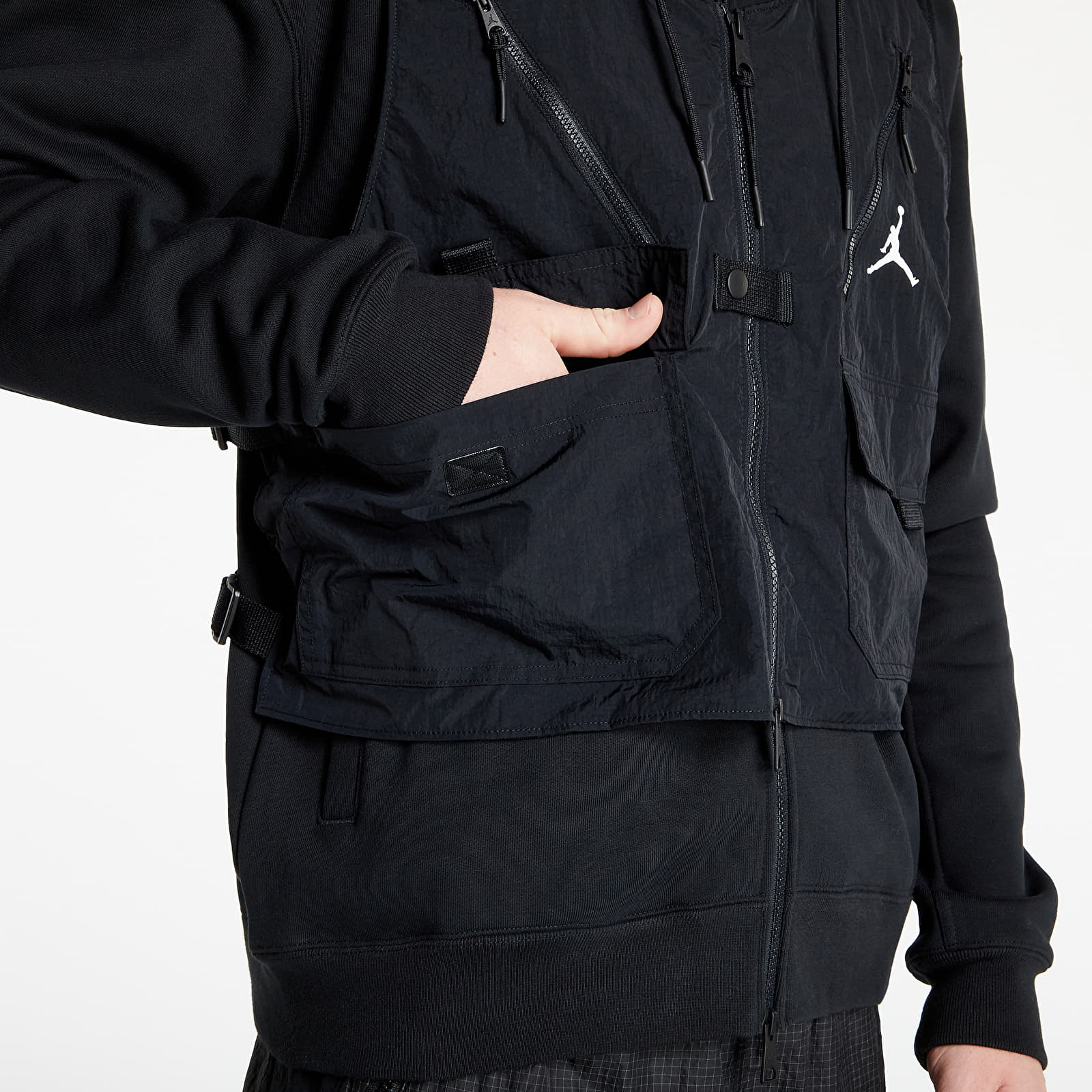 Hanorace Jordan 23 Engineered Fleece (Hoodie+Vest) Black