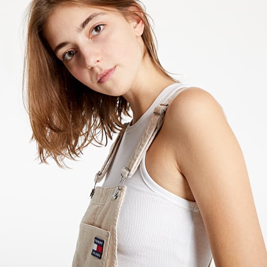 Dress Tommy Jeans Cord Dungaree Dress Smooth Stone Footshop