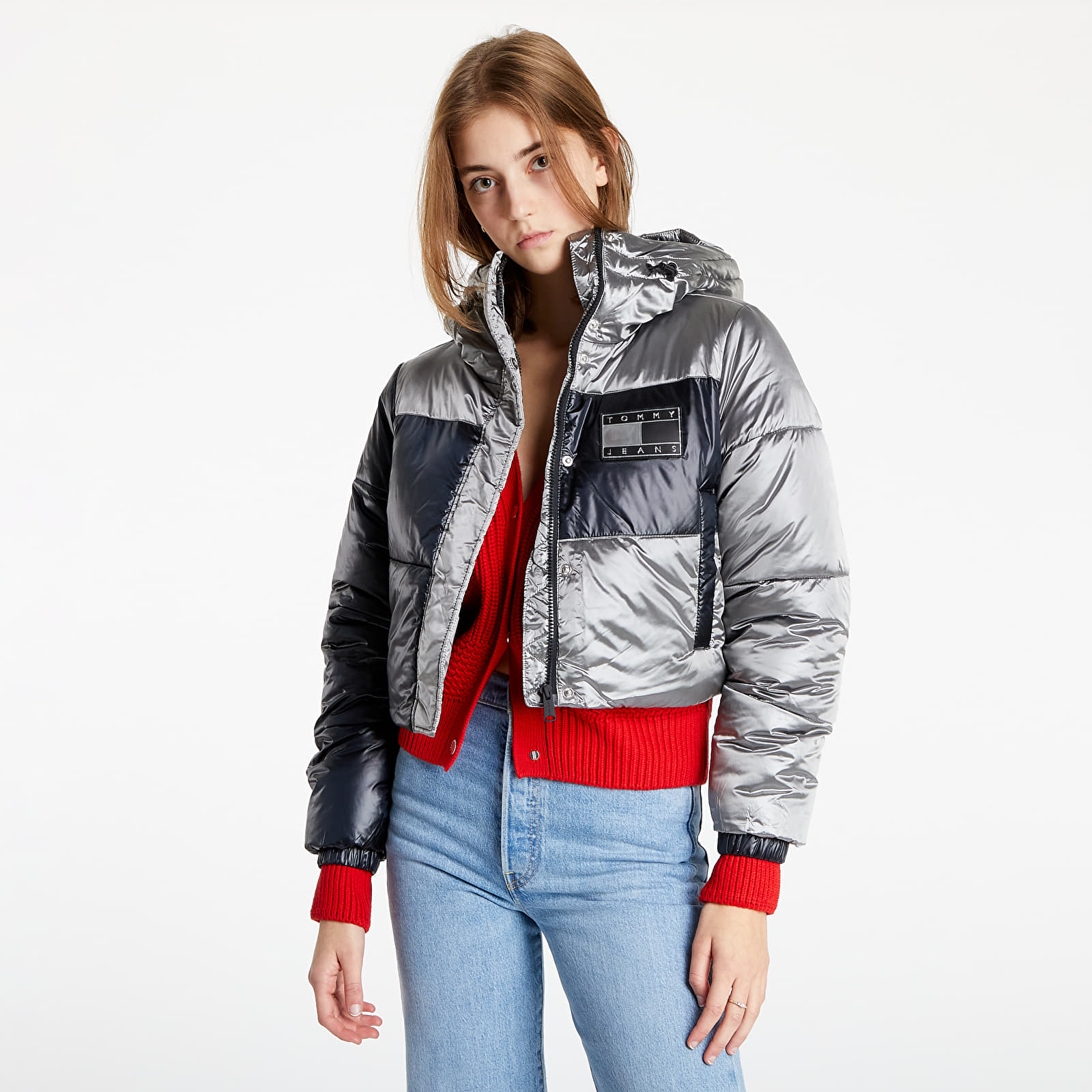 Tommy hilfiger jacket silver top