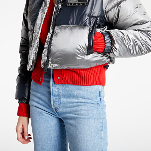 Tommy jeans silver puffer jacket outlet