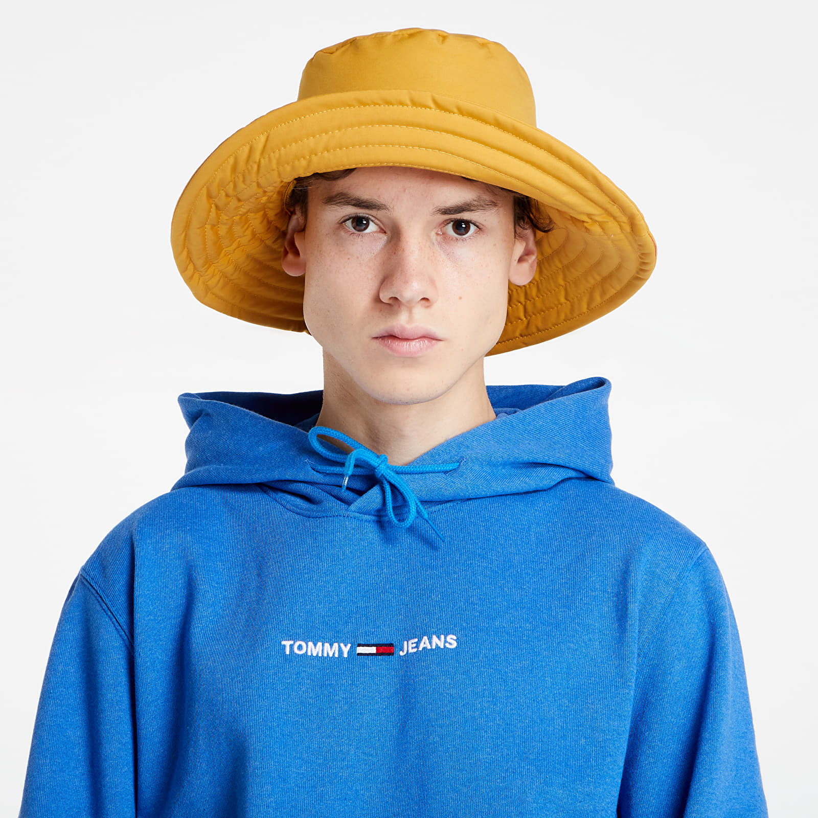 Mikiny Tommy Jeans Straight Logo Hoodie Court Blue