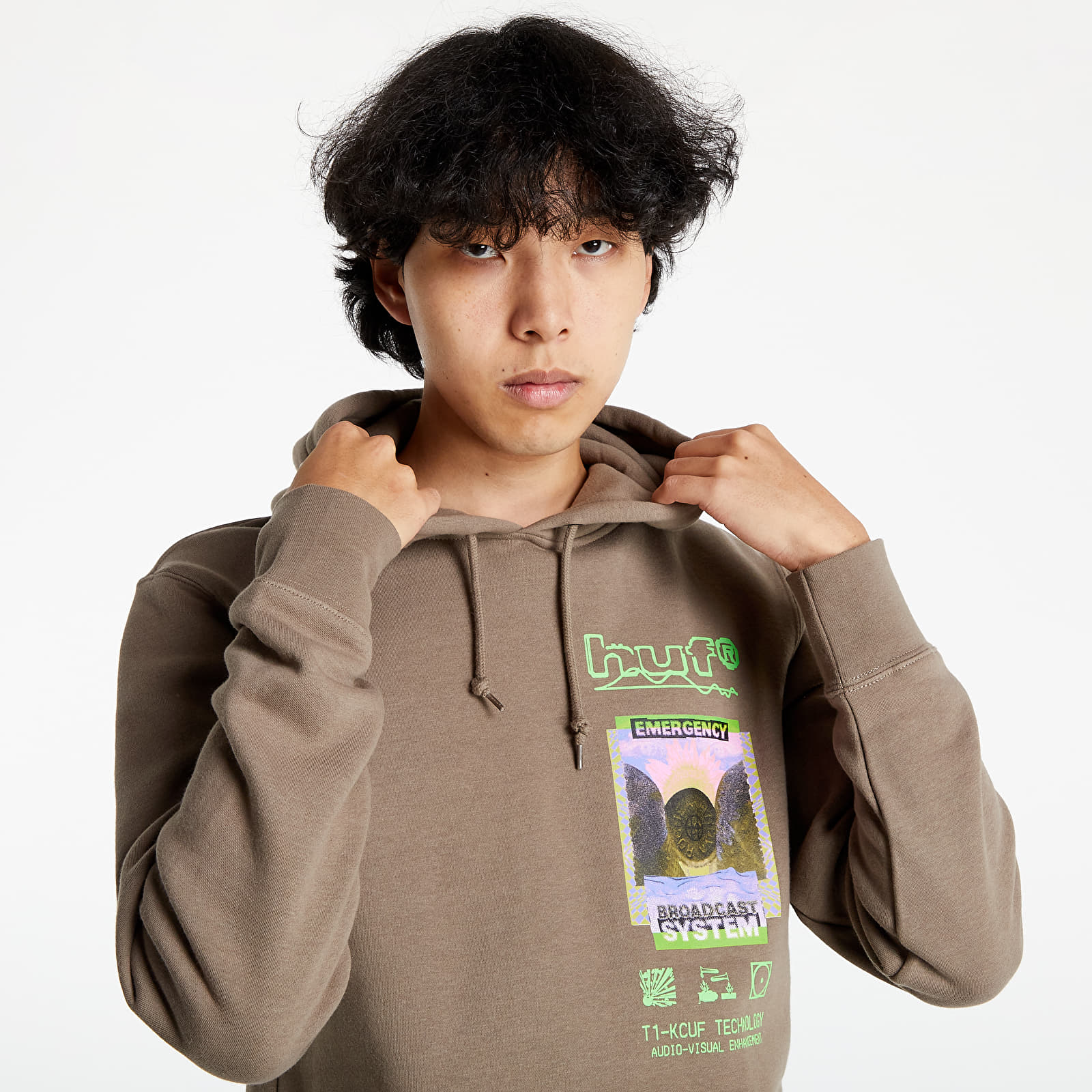 Felpe HUF Emergency System Hoodie Walnut