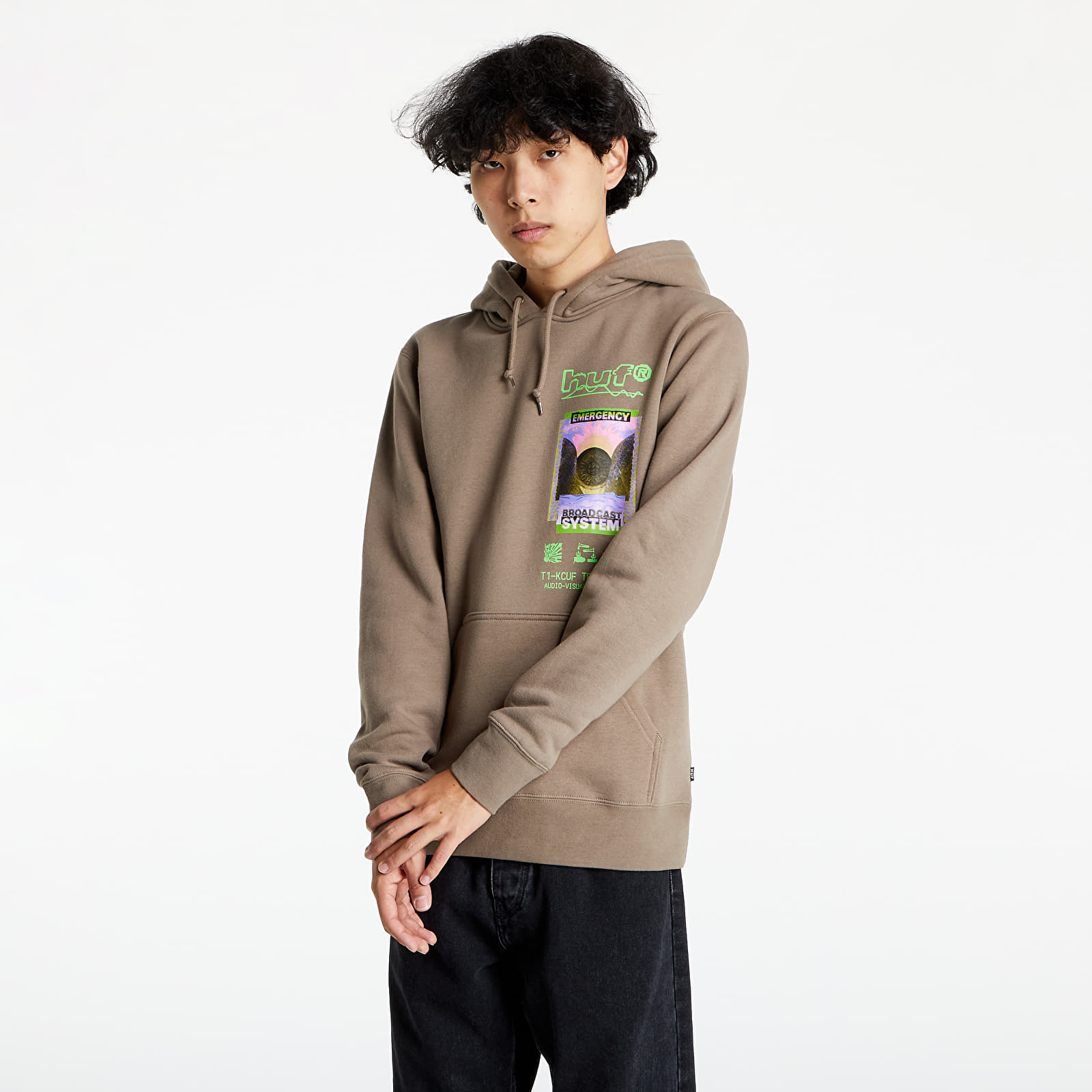 Felpe HUF Emergency System Hoodie Walnut