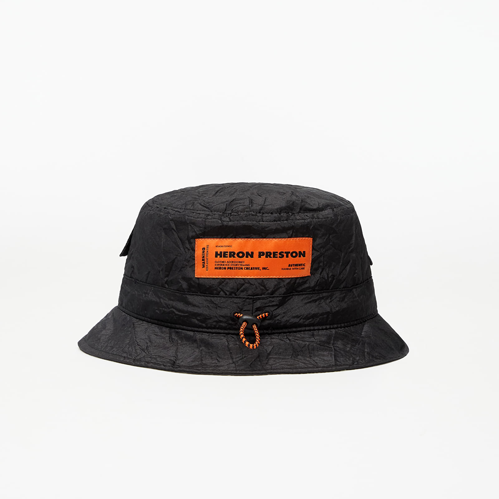 Heron Preston Bucket Hat Heron Preston HPNY Emblem Nylon Bucket Hat - Orange – Kith  main image 4