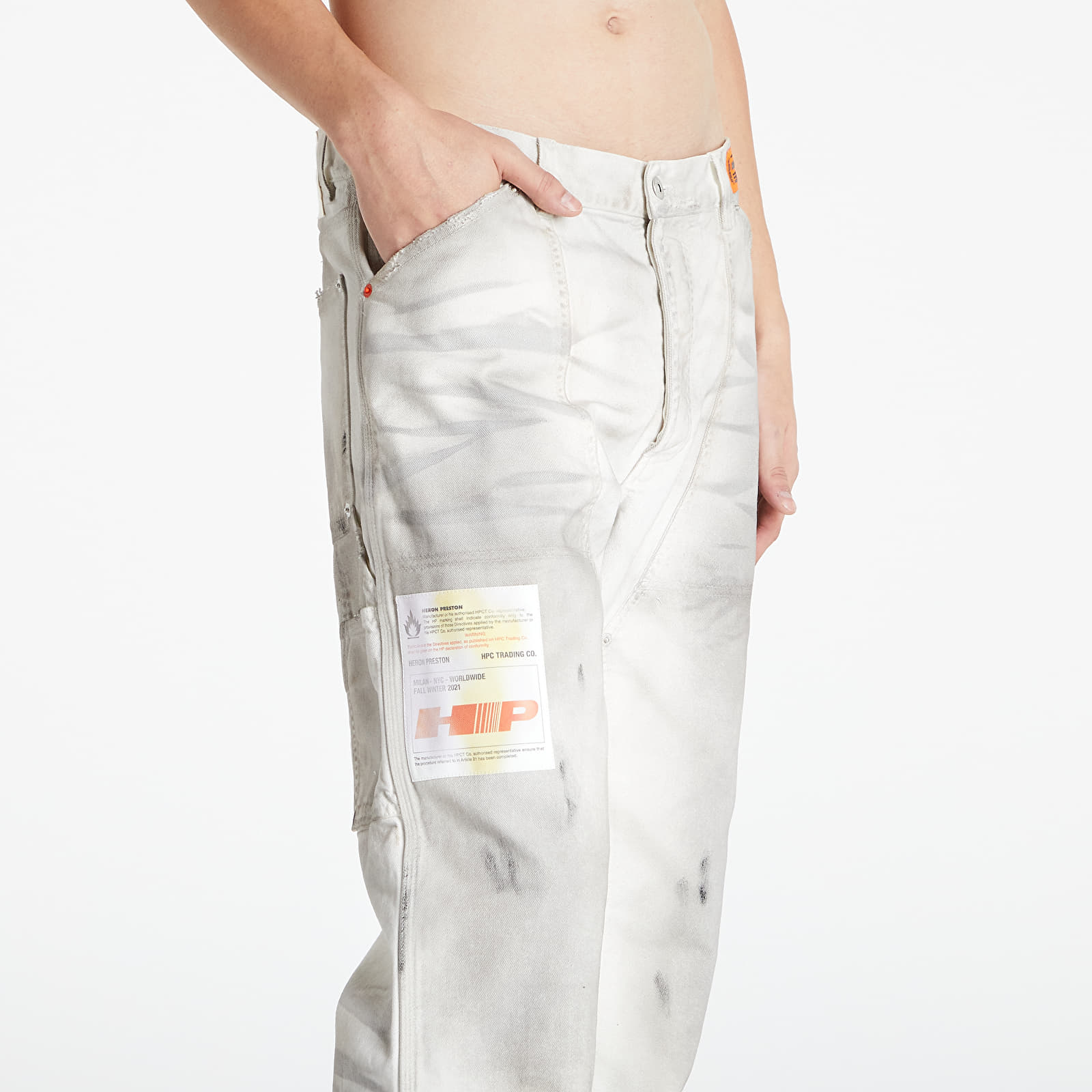 Hlače HERON PRESTON Label Dirt Wash Carpenter Grey