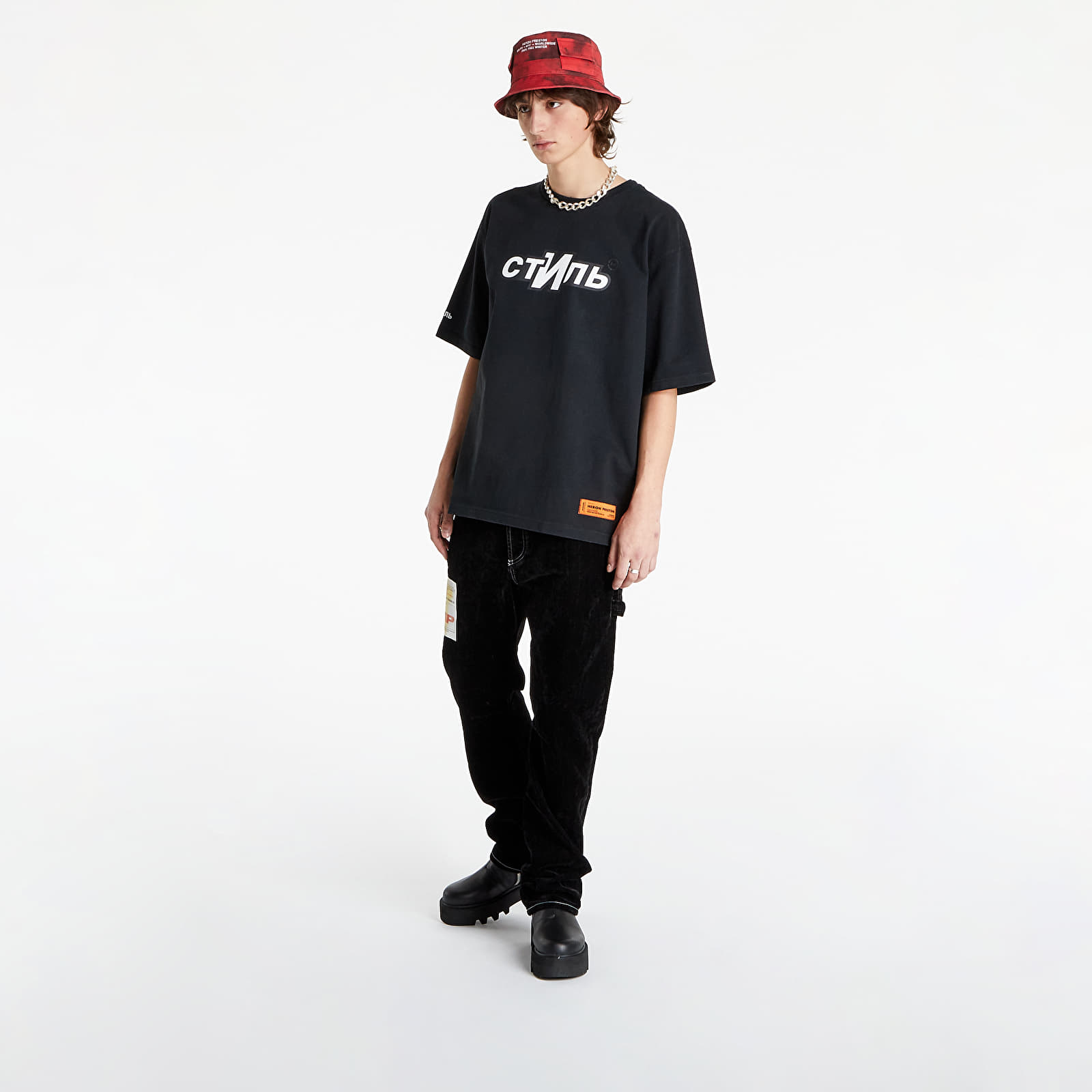 T-shirts HERON PRESTON SS Tee Reg Ctnmb Sport Black/ White