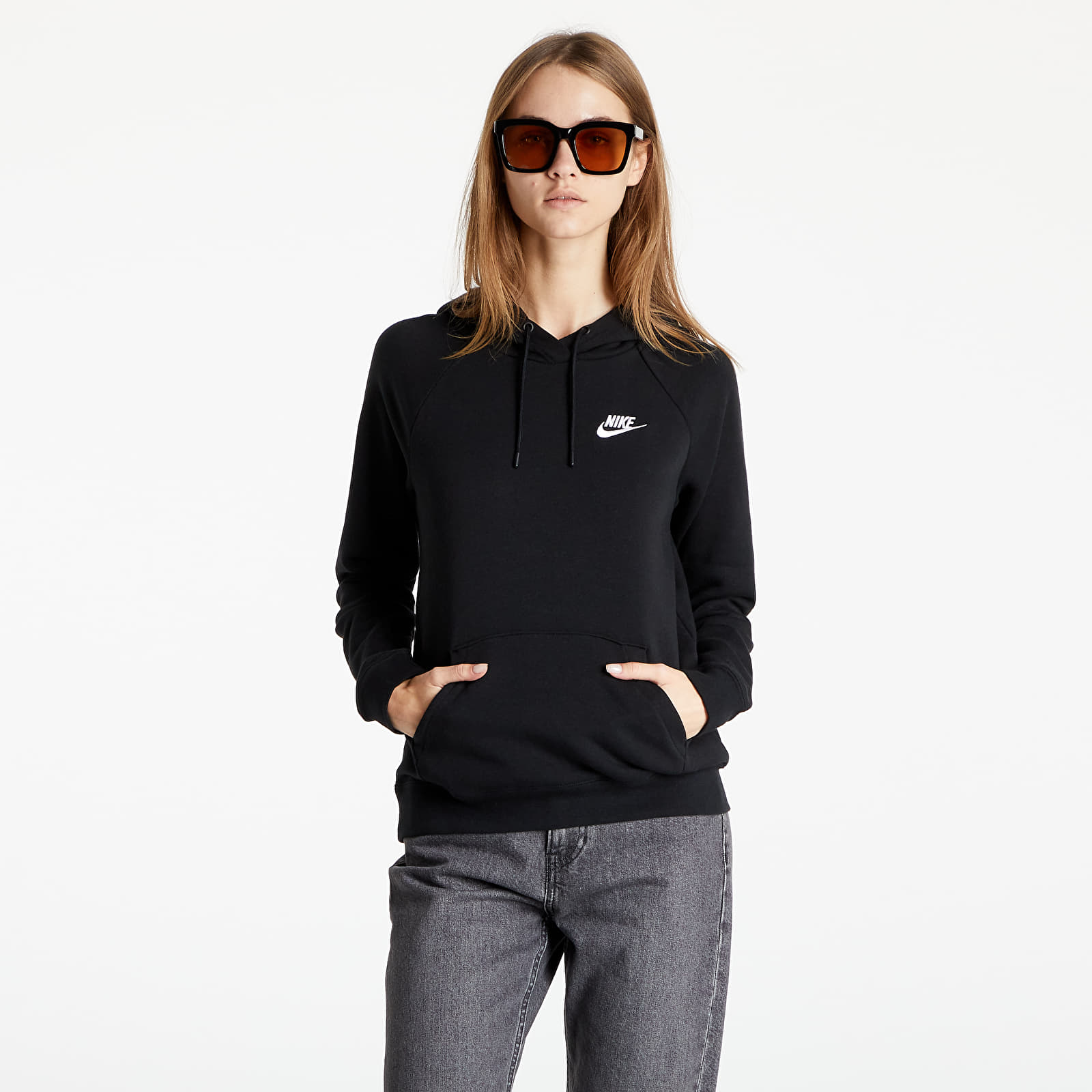 Puloverji Nike Sportswear Essential Hoodie Black/ White