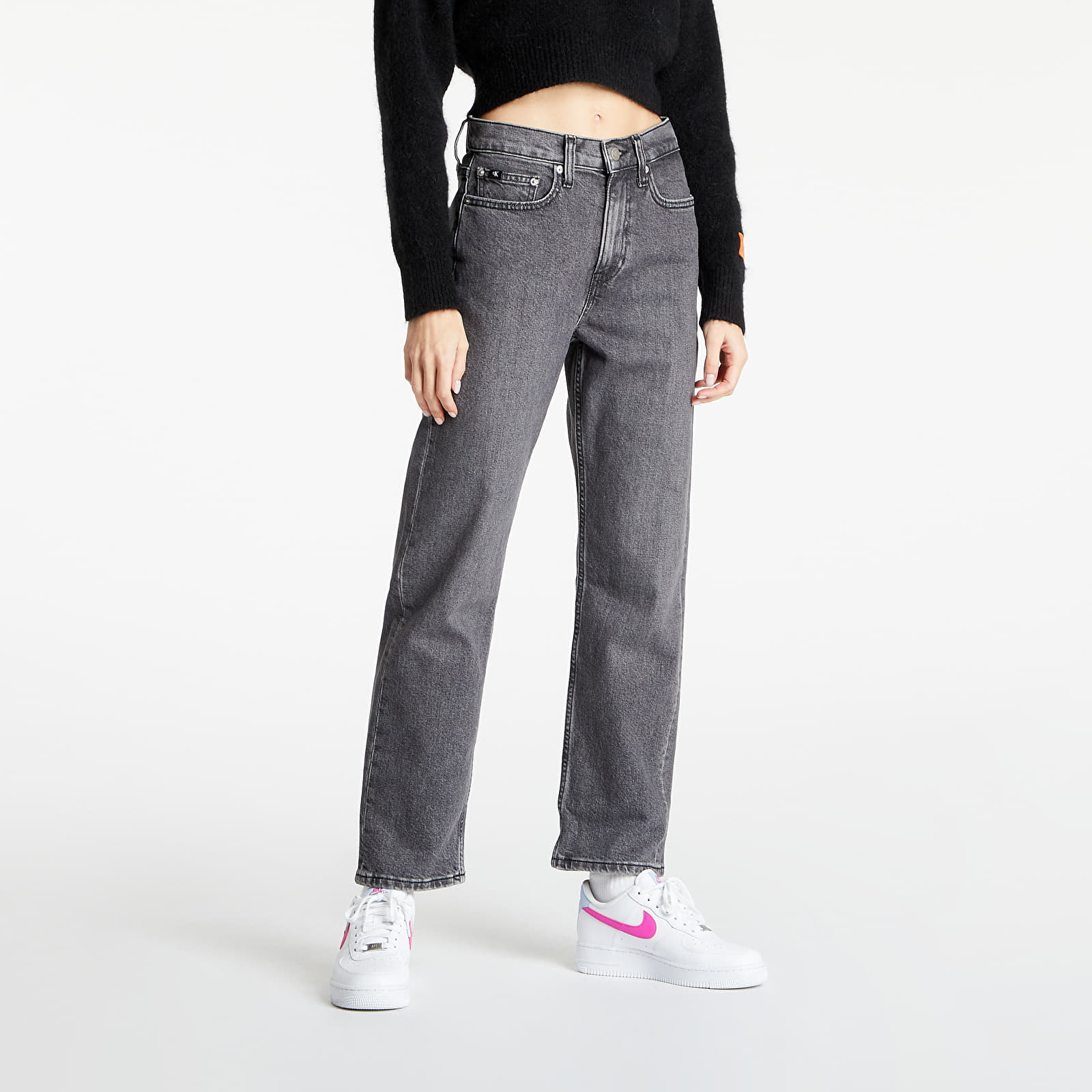 Pants and jeans Calvin Klein Jeans Hr Straight Ankle Denim Grey Footshop