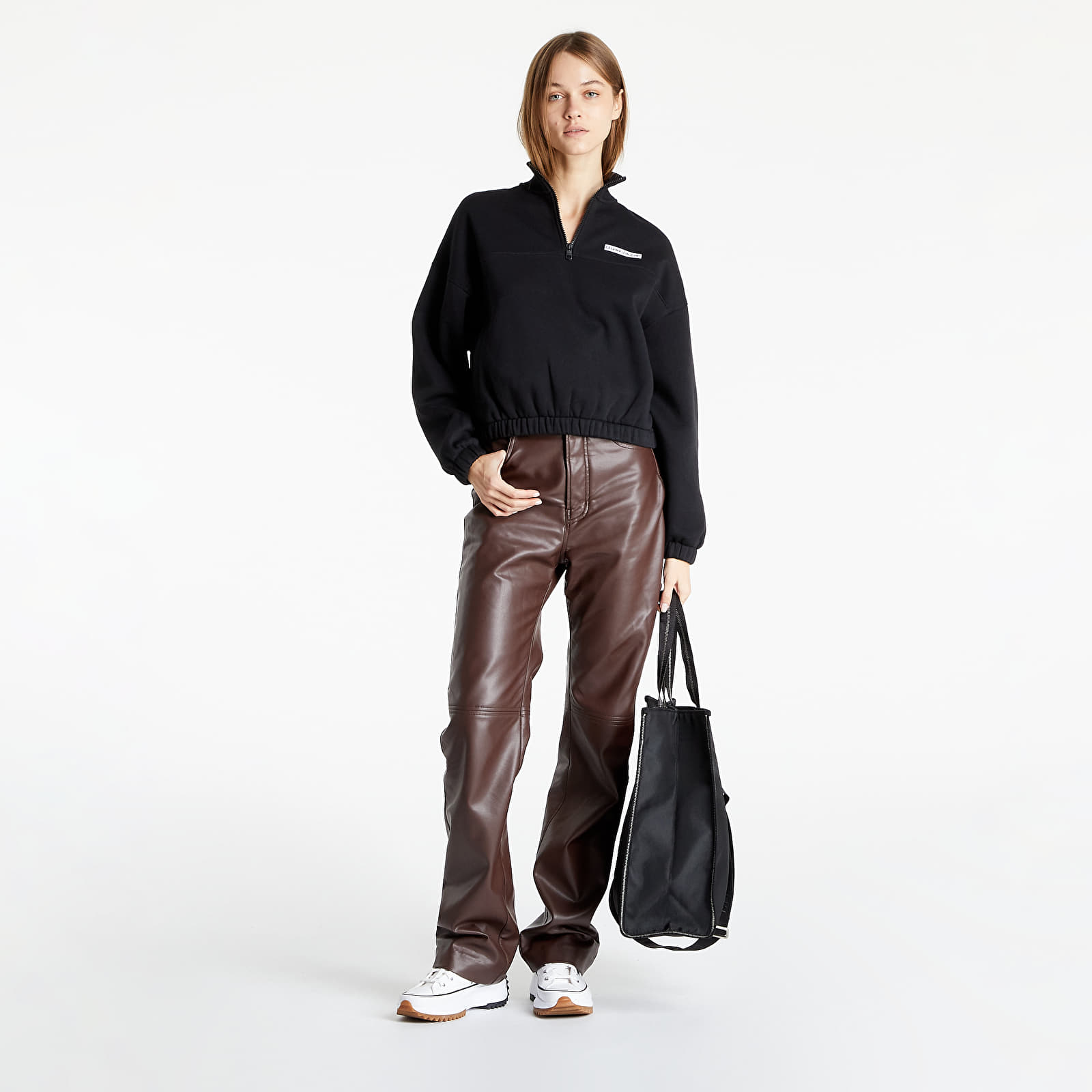 Hoodies and sweatshirts Calvin Klein Jeans Micro Flock Half Zip Ck Black