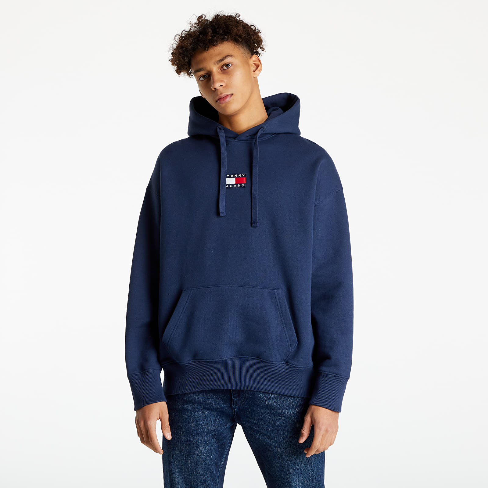 Bluzy Tommy Jeans Tommy Badge Hoodie Twilight Navy