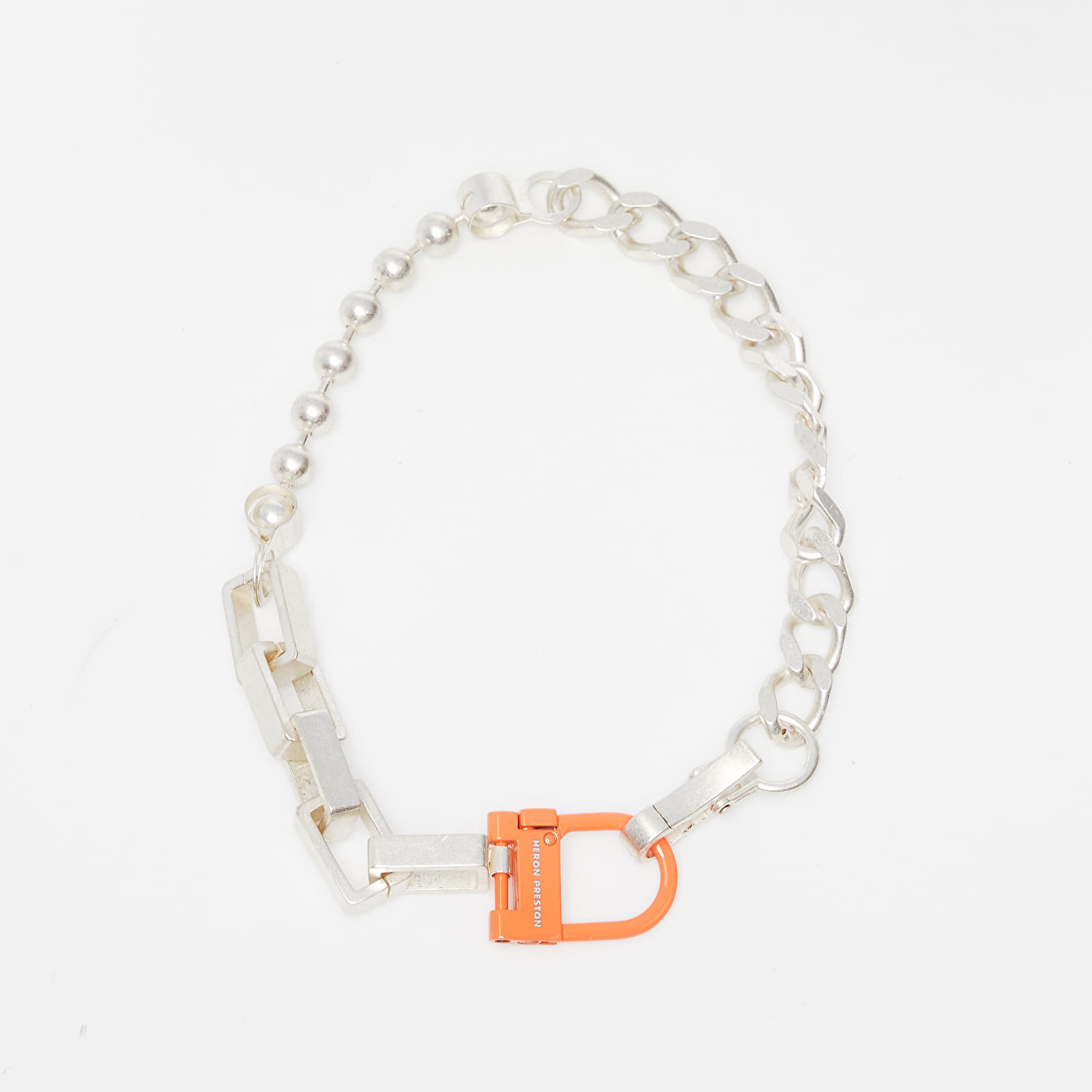 Dodatki HERON PRESTON New Multichain Necklace Silver/ Orange