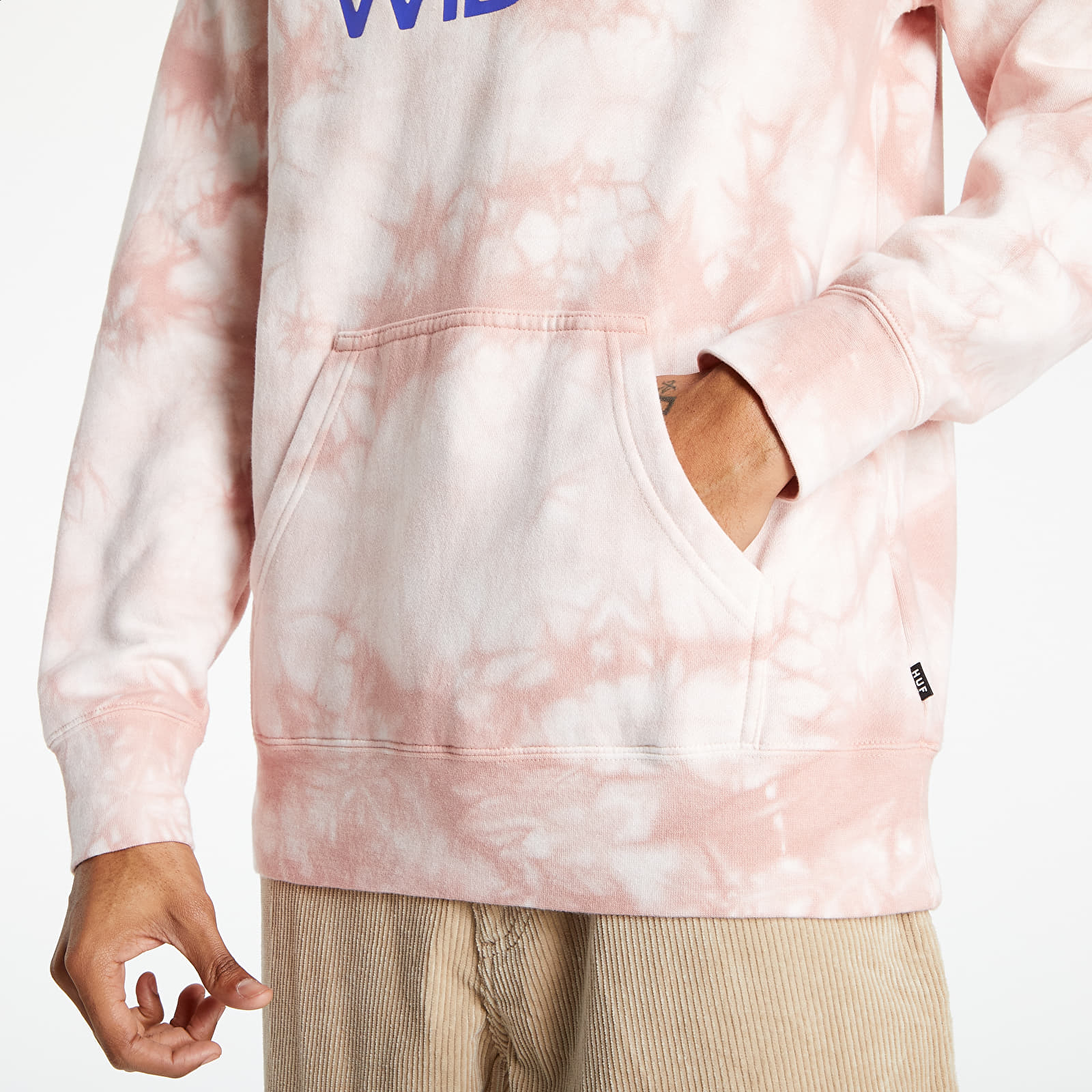 Bluzy HUF Broadcast Tiedye Hoodie Coral