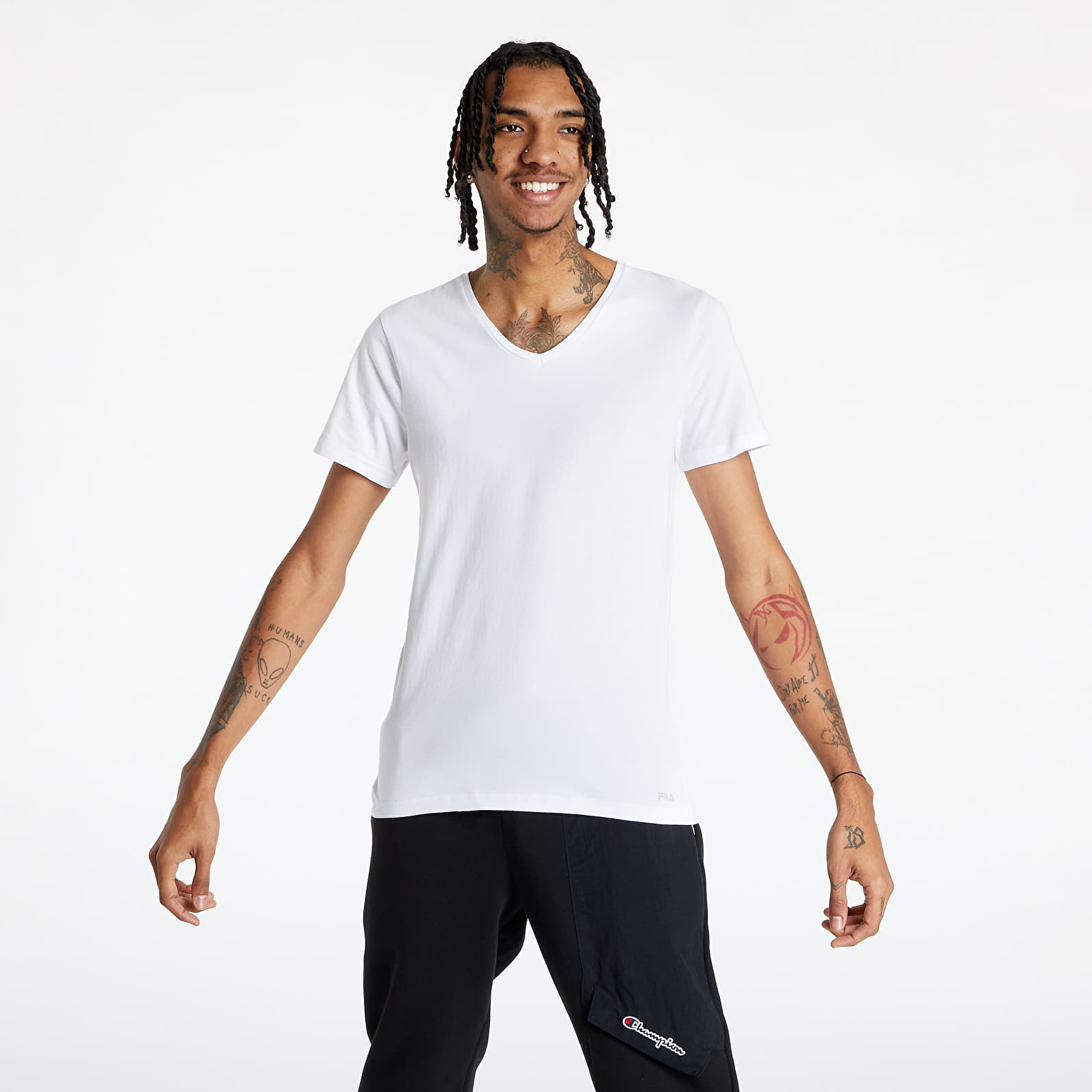 Majice T-shirt FILA Man Undershirt V-Neck White