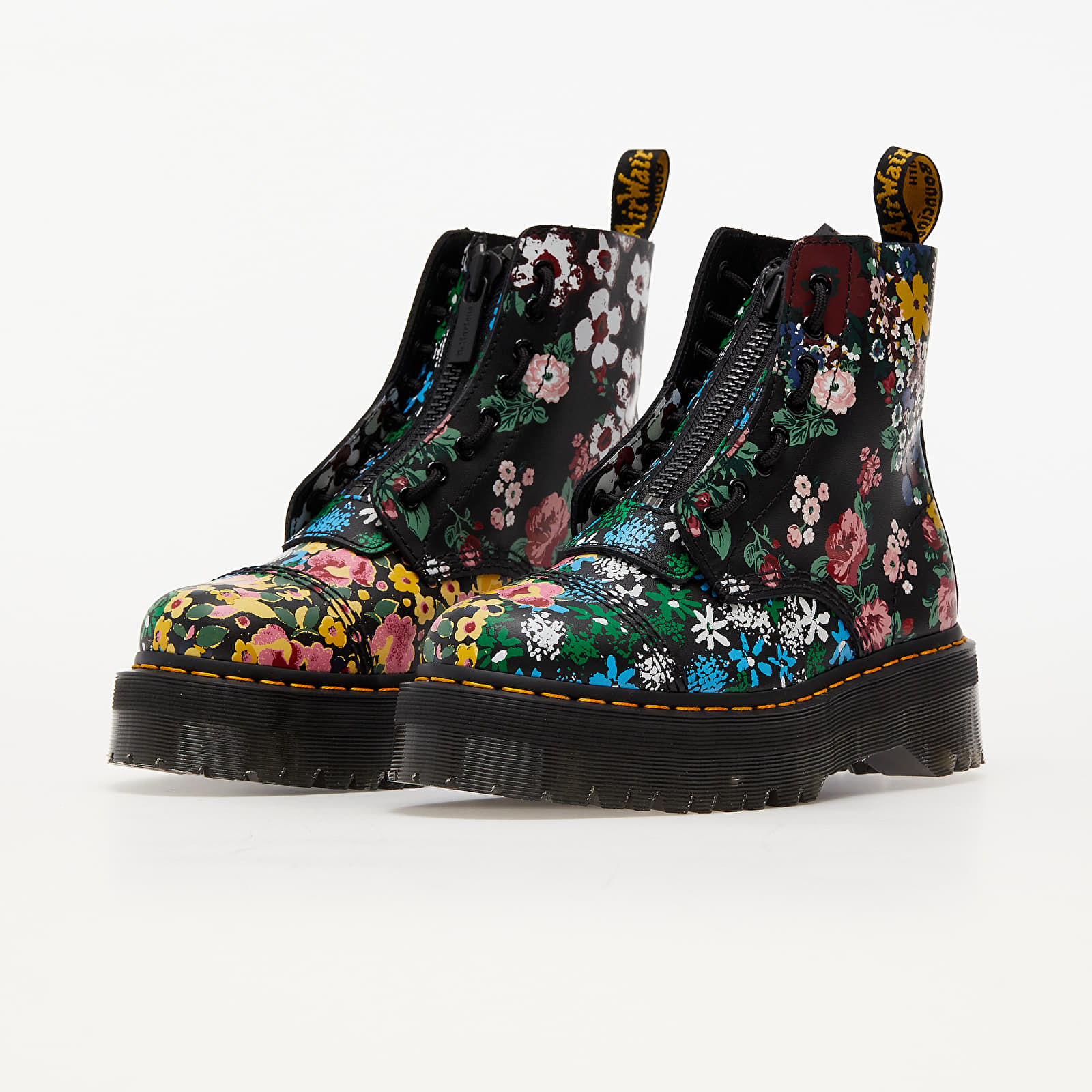 Women's shoes Dr. Martens Sinclair Black Floral Mash Up Backhand