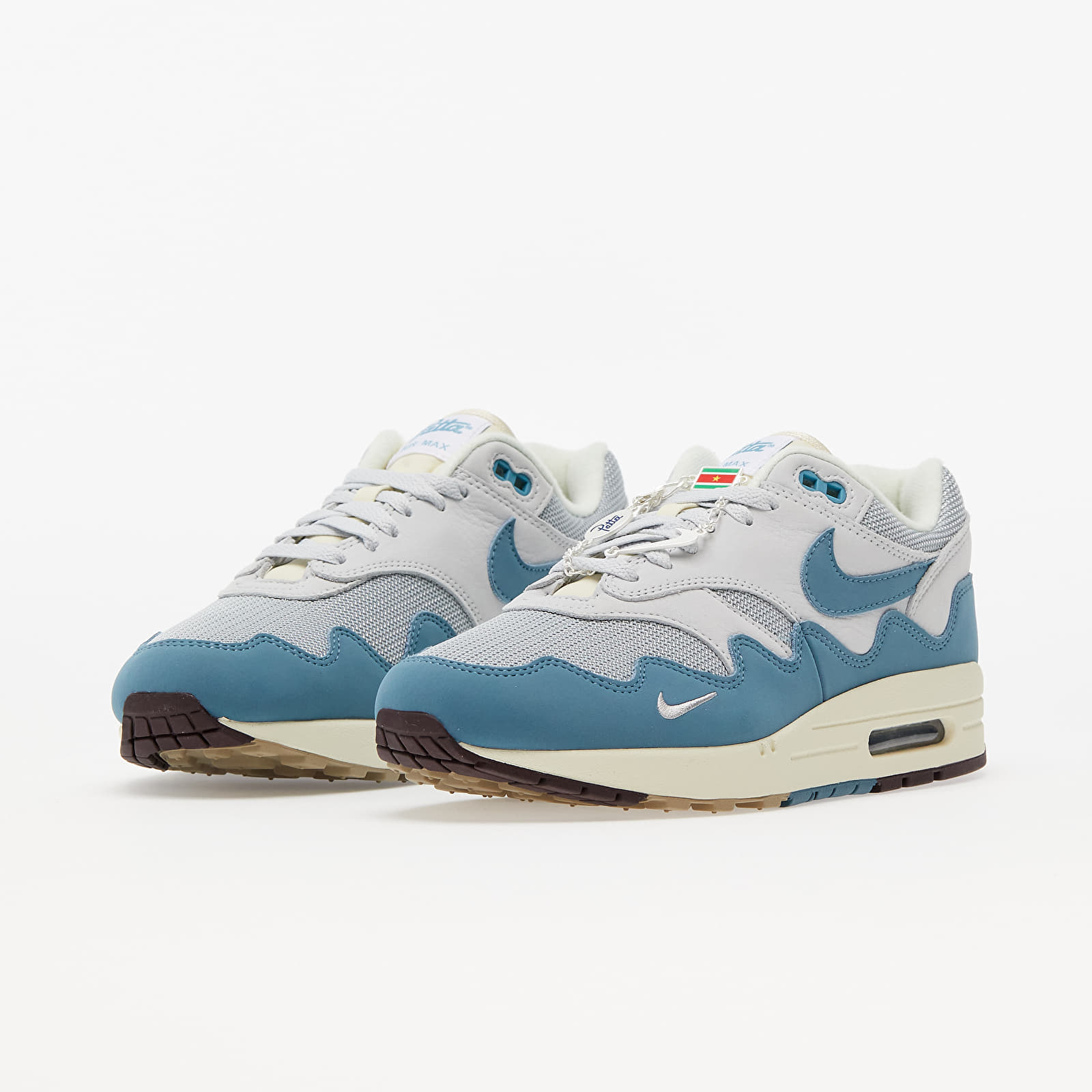 Scarpe uomo Nike Air Max 1 x Patta Metallic Silver/ Noise Aqua-Pure Platinum