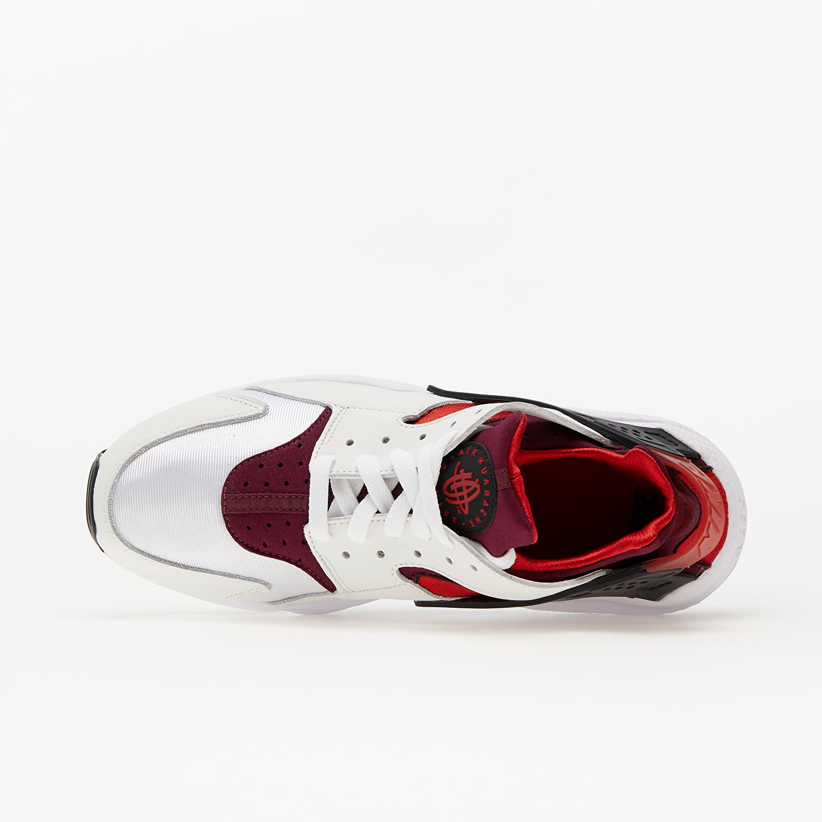 Red black white store huaraches