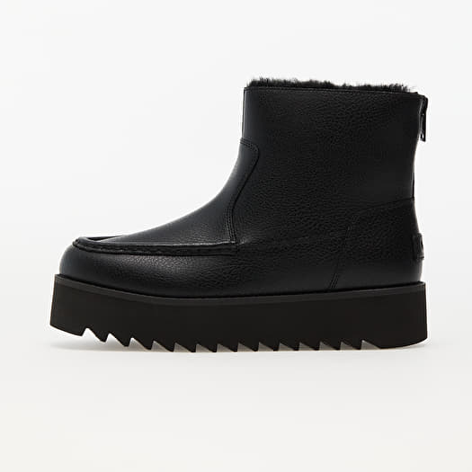 UGG ブラック スリッポン 9 Women's shoes UGG W Classic Rising Heel-Zip Pebbled Black (1121632