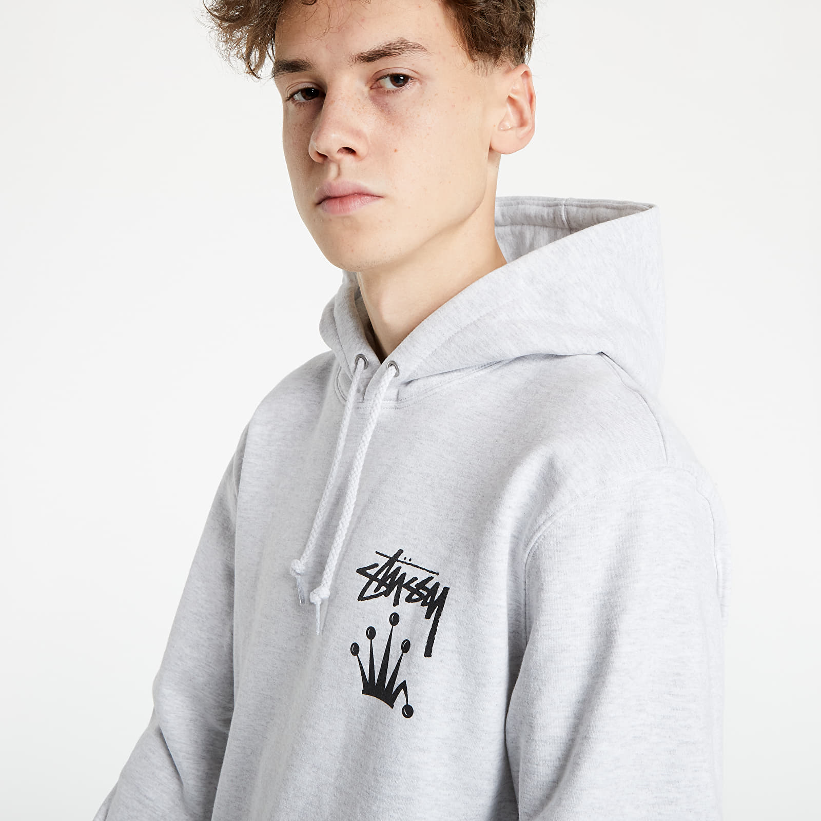 Sudaderas St ssy Stock Crown Hood Ash Heather Footshop