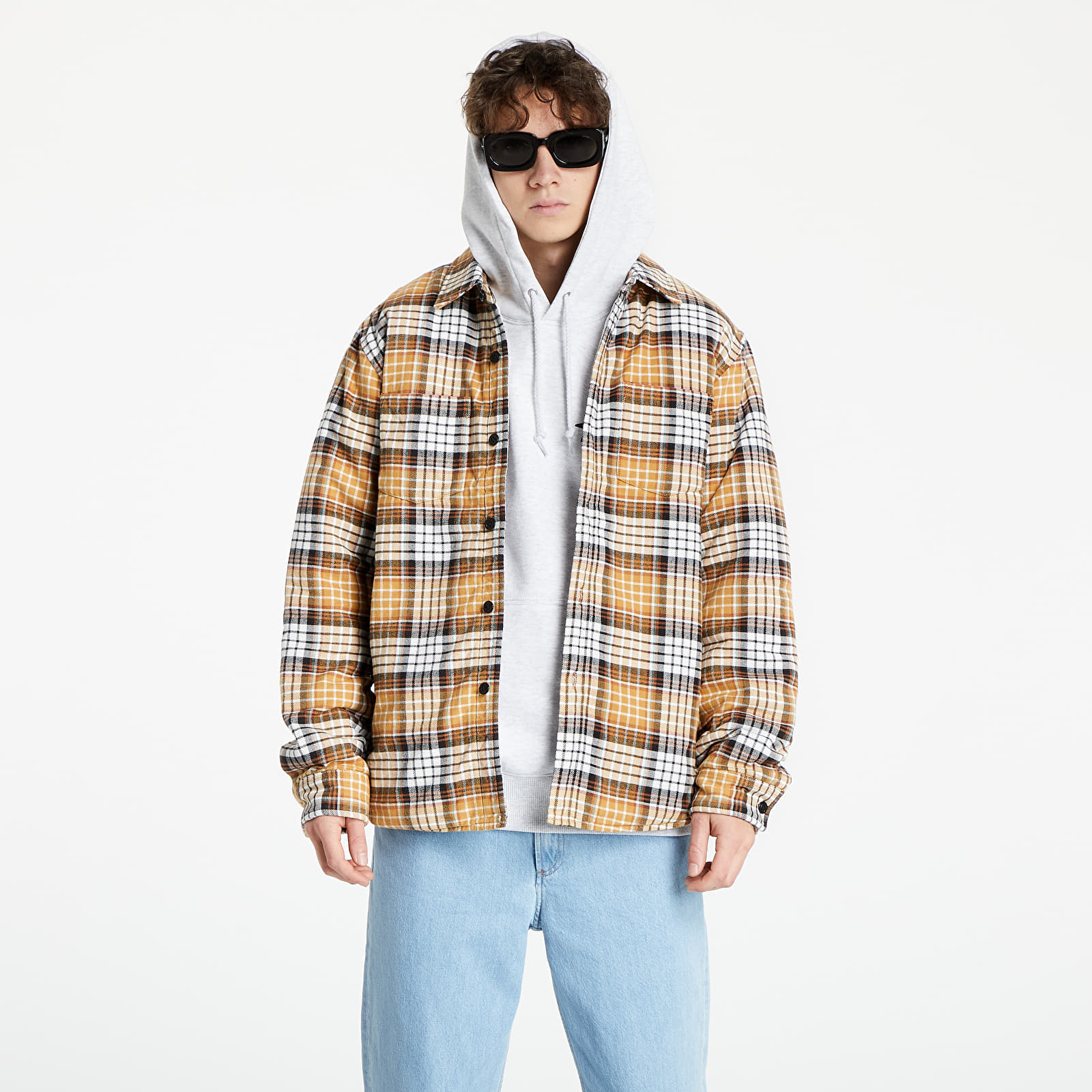Marškiniai Stüssy Quilted Lined Plaid Shirt Copper