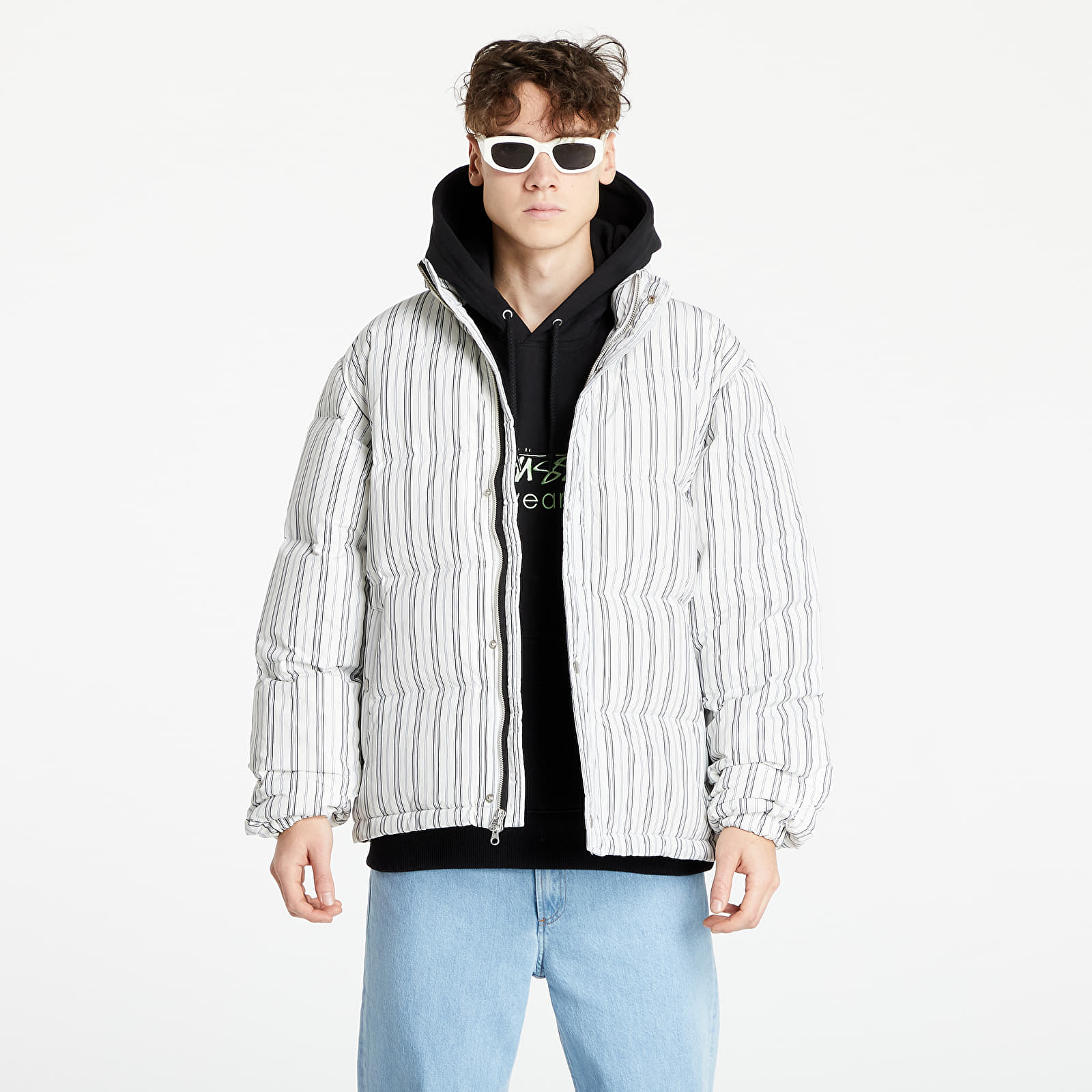 Jackets Stüssy Stripe Down Puffer Jacket Bone | Footshop