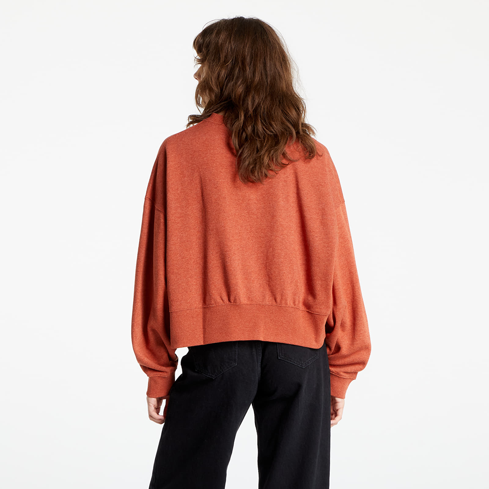 Mikiny Nike Sportswear Essential Fleece Crew Burnt Sunrise/ Heather/ White