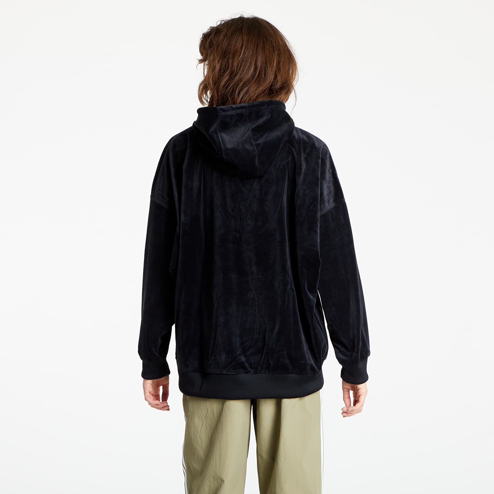 Adidas velour hoodie black outlet